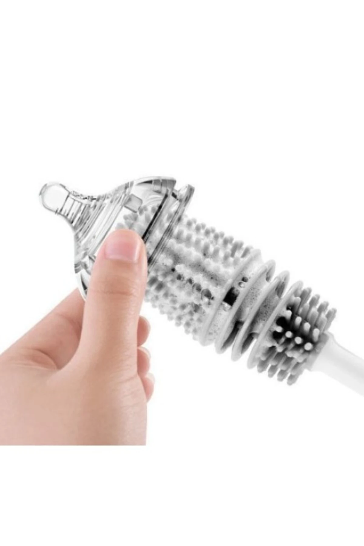 Silikon Uzun Saplı Kavanoz Yıkama Fırçası