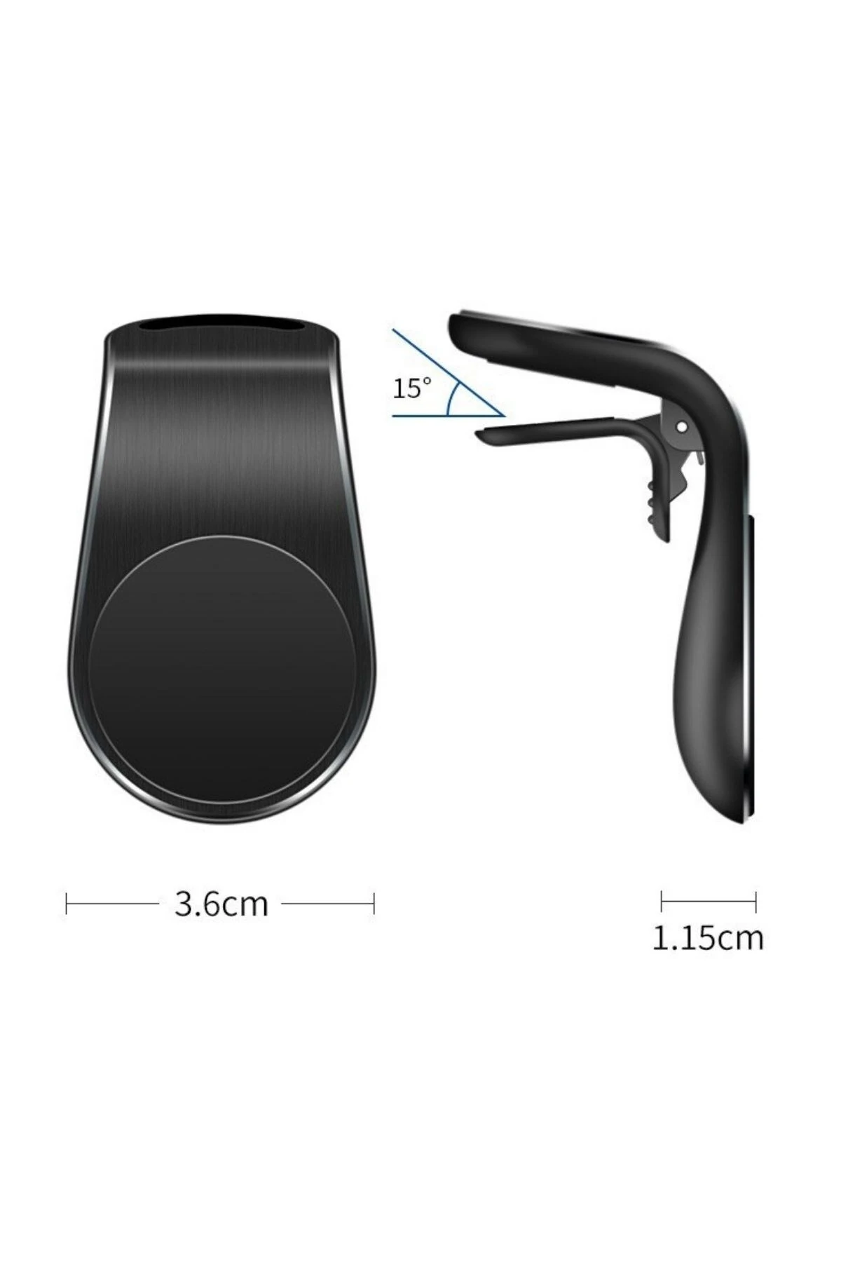 Havalanndırma Izgarasına Takılabilen Mandallı Mıknatıslı Oto Araç Içi Manyetik Telefon Tutucu