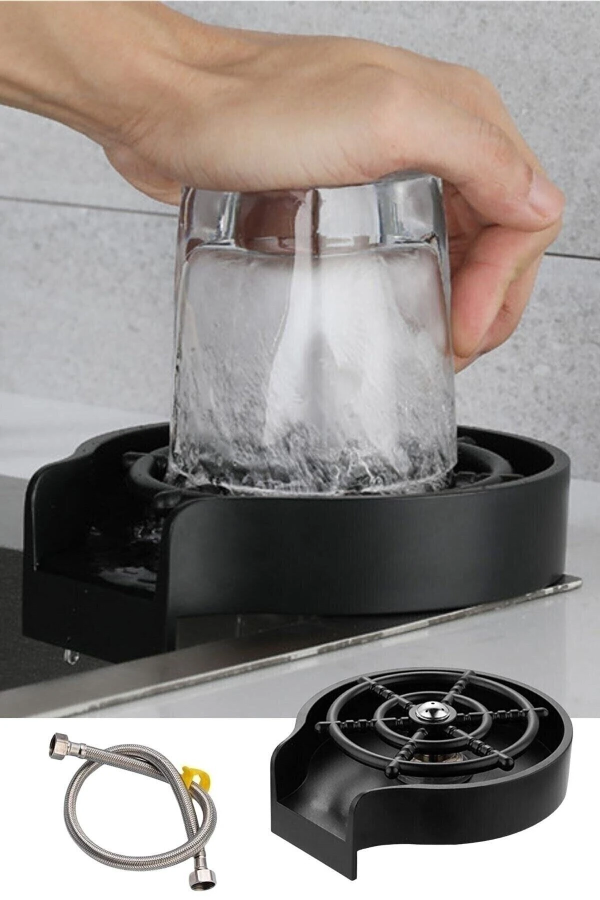 Yüksek Basınçlı Otomatik Bardak Yıkama Aparatı Mutfak Lavaboları Için Hızlı Kupa Durulayıcı