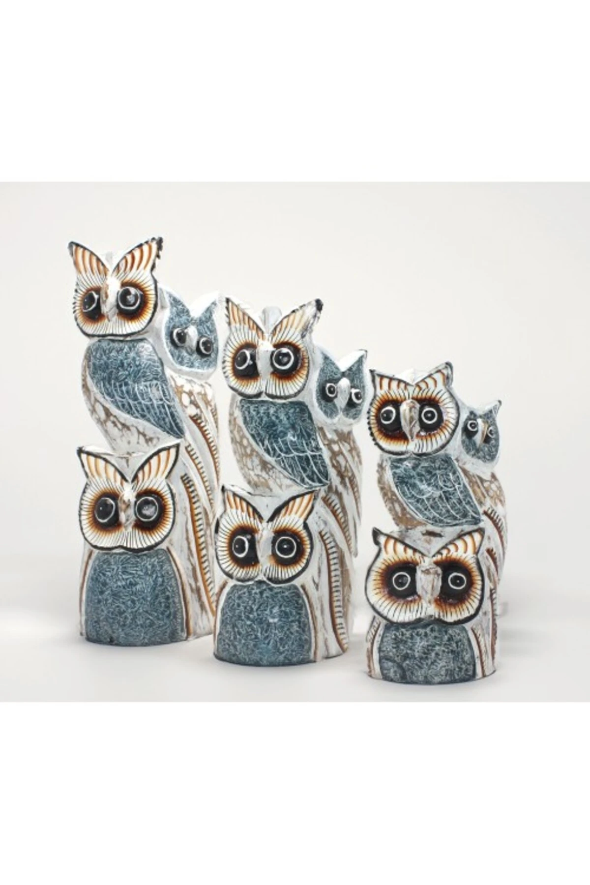 Ahşap 3'lü Baykuş Seti Model 6