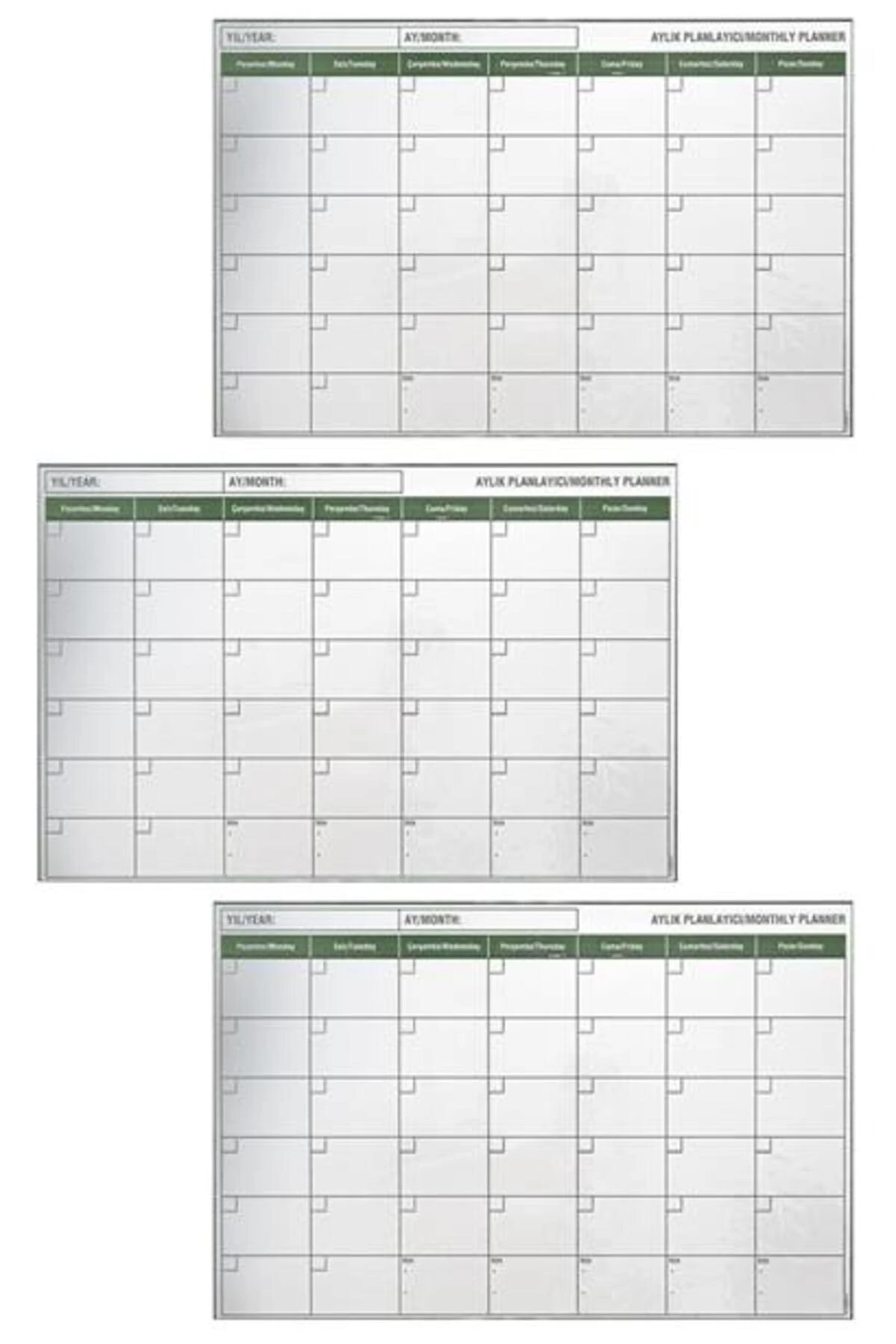 Manyetik Yapışkanlı Bir Aylık Program Planlayıcı Takvim 85x56 cm