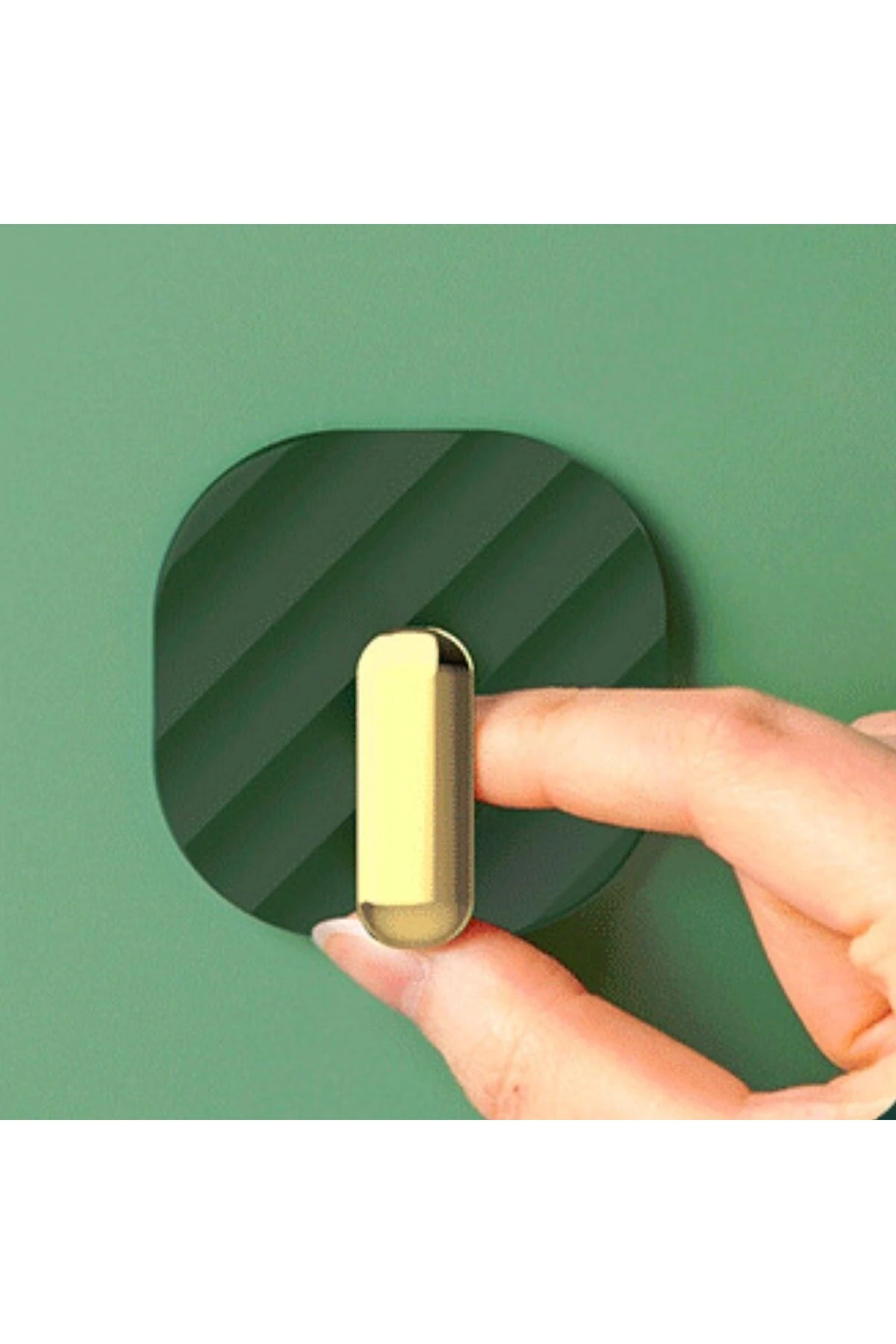 ® 2li Yapışkanlı Retro Askılık Dolap Kapak Kulpu Yeşil