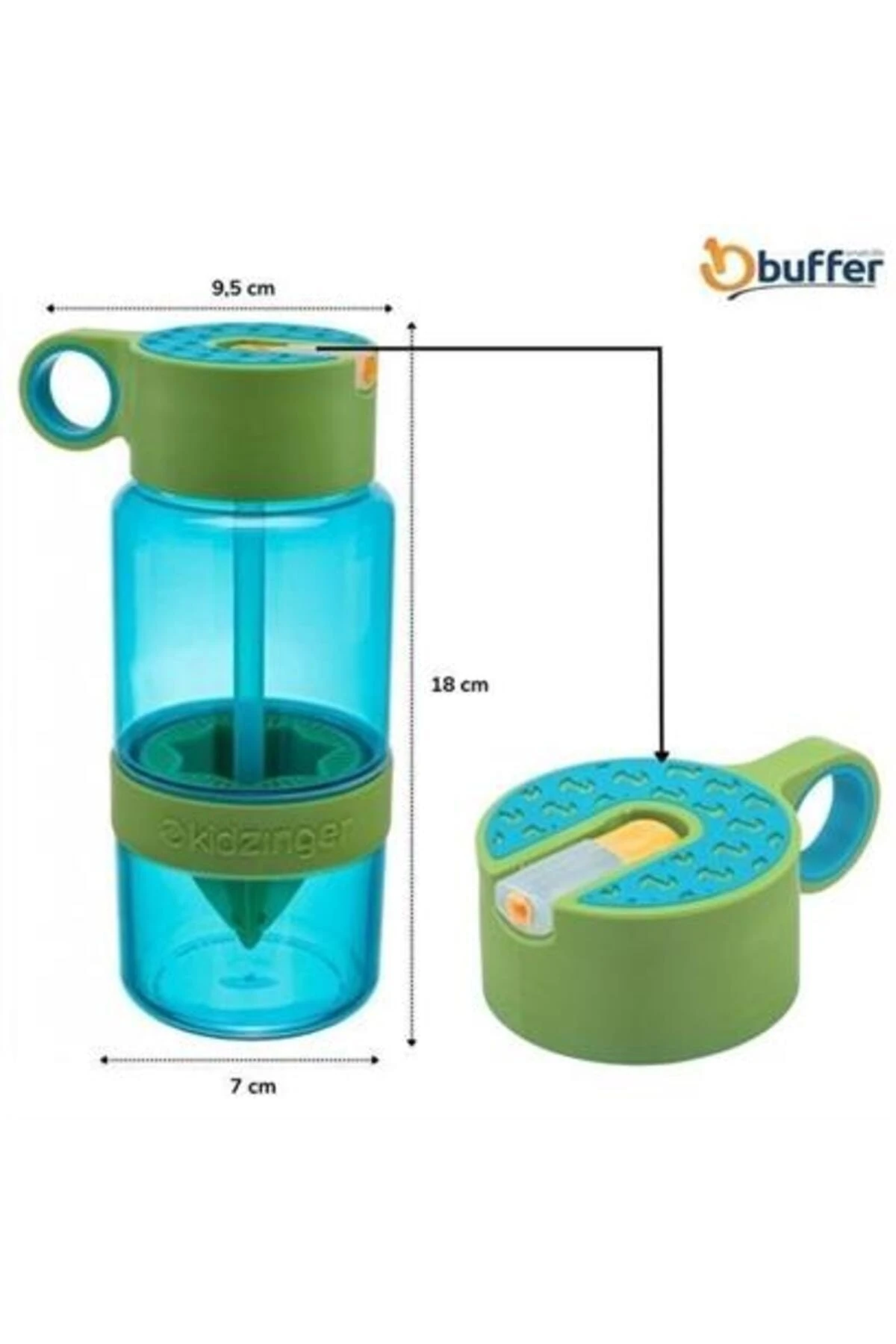 roichil® Narenciye Limon Sıkmalı Pratik Detoks Toksin Atıcı Su Matarası Spor Şişesi