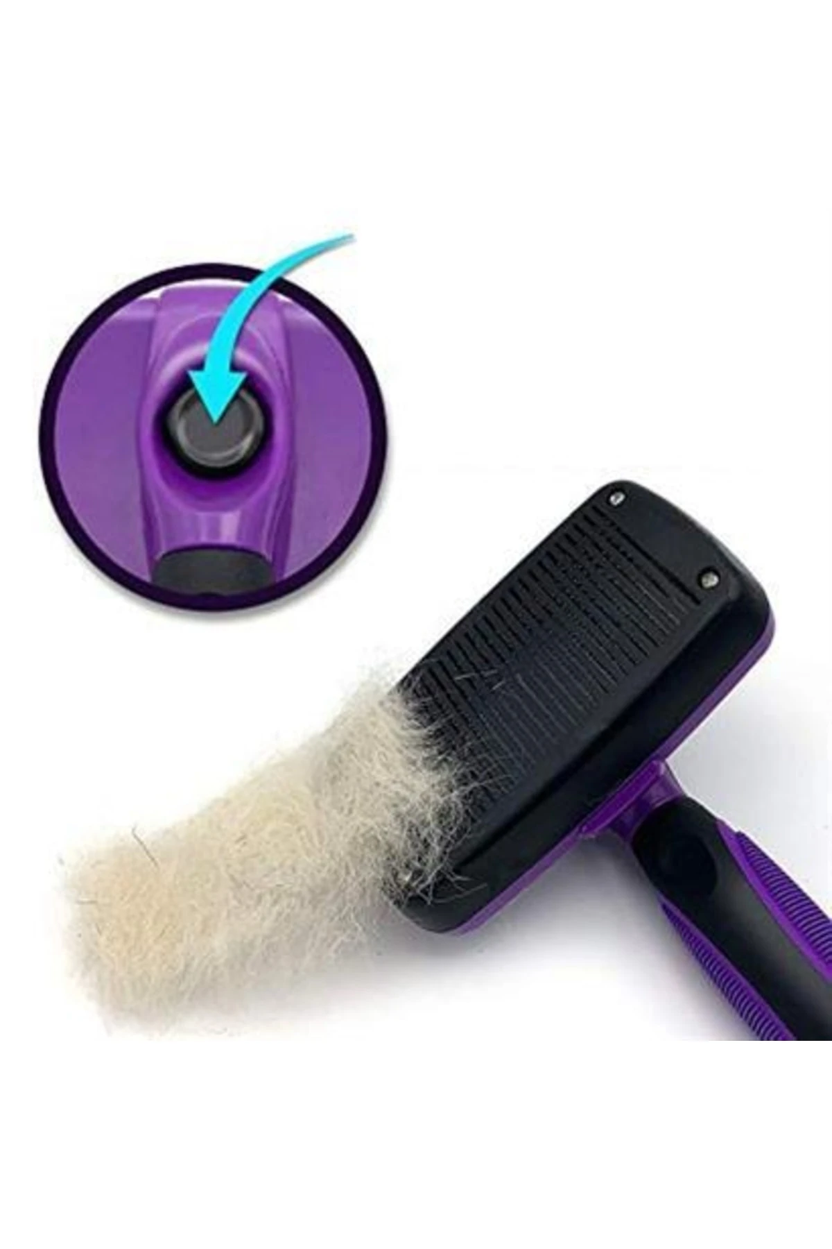 ® Otomatik Temizlenebilen Tuşlu Pratik Kedi Köpek Tüy Toplama Fırçası