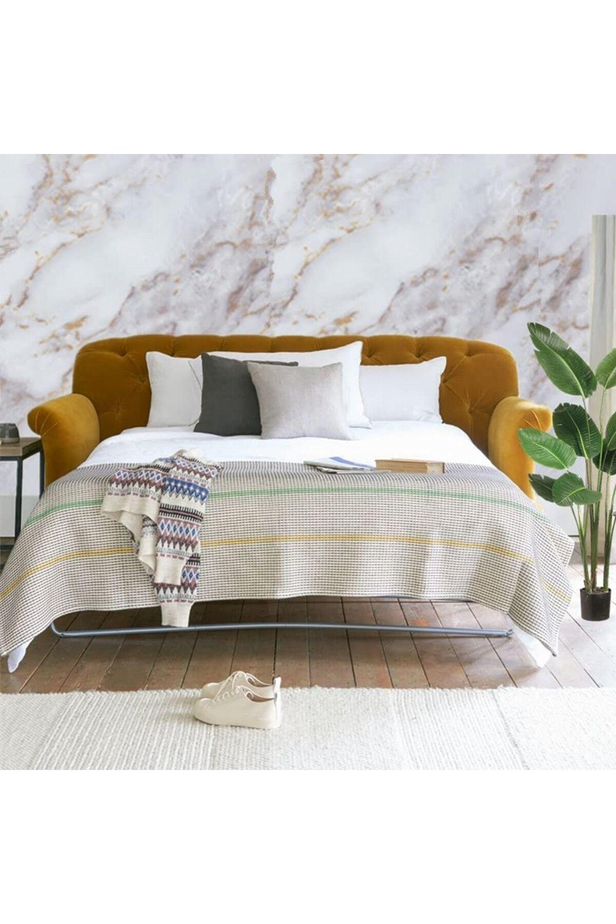 5 X 60 Mermer Desenli Masa Tezgah Mutfak Su Geçirmez Yapışkanlı Folyo