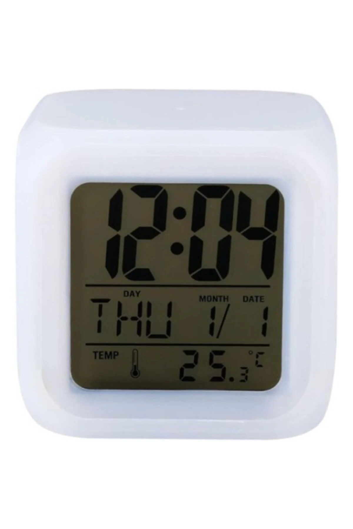 Renk Değiştiren Alarmlı Dijital Küp Saat