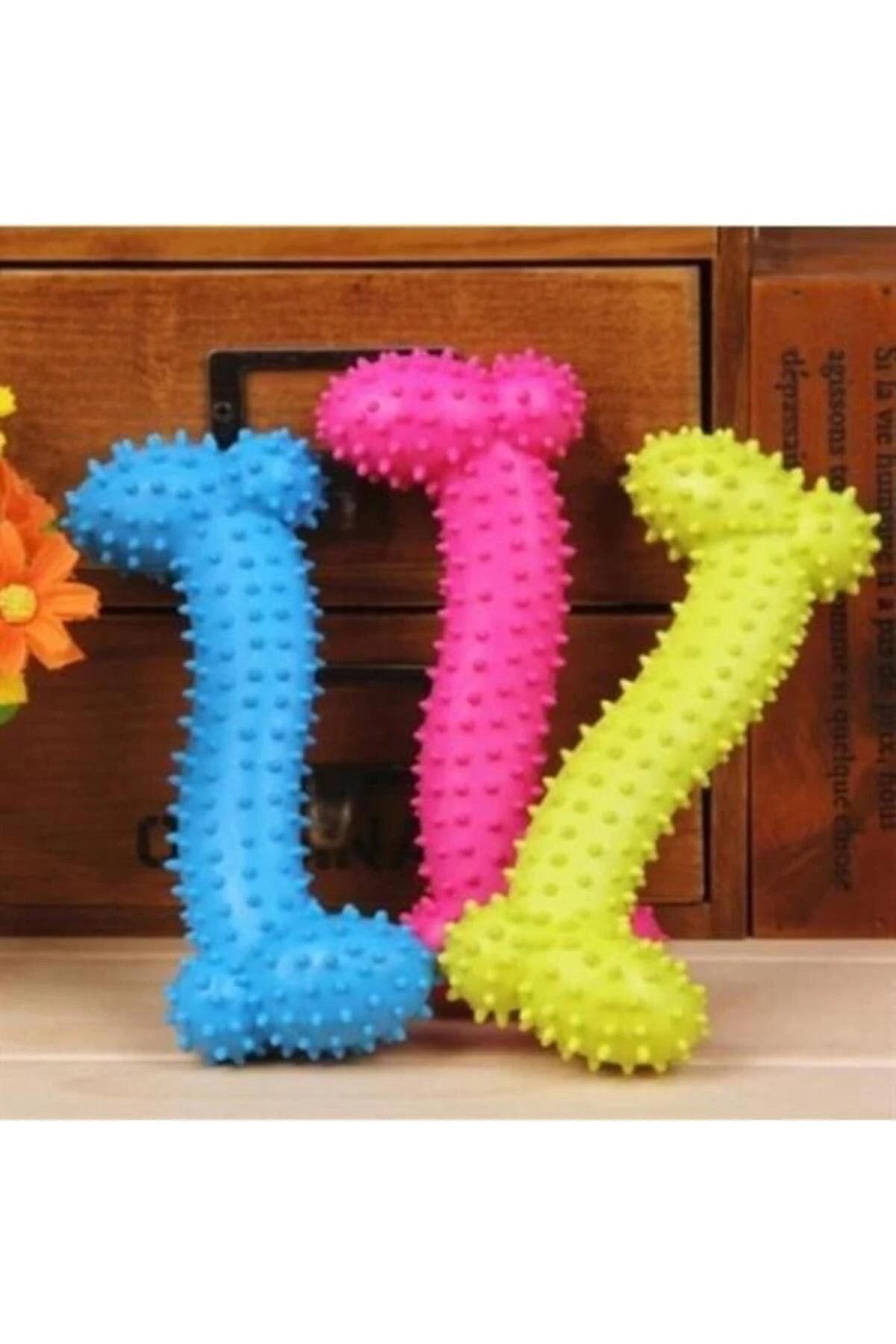 Tiny Kemik Oyuncağı Tırtıklı Yüzey Küçük Kemik Plastik Köpek Oyuncağı