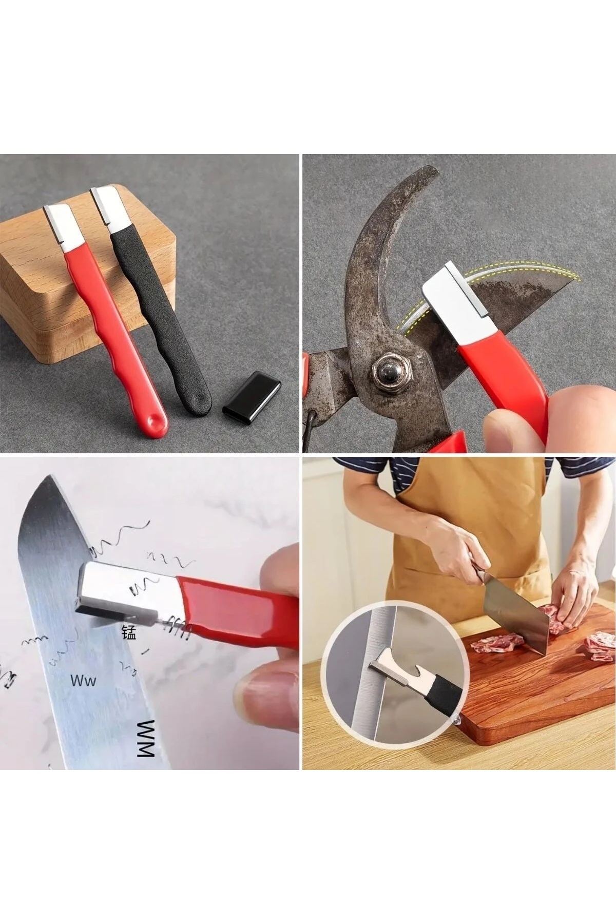 Koruyucu Kapaklı Keskin Makas Budama Makası Bıçak Bileme Aparatı Bileyici