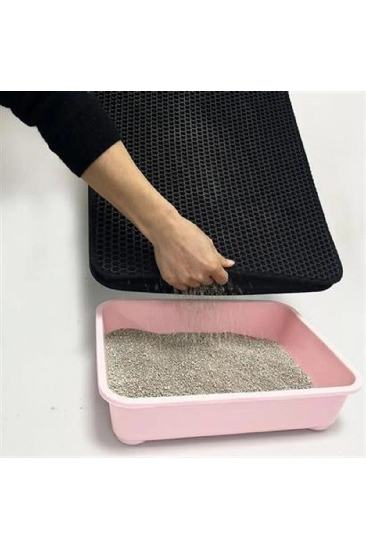 Kedi Tuvalet Önü Kum Toplayıcı Temizleyici Elekli Gri Paspas