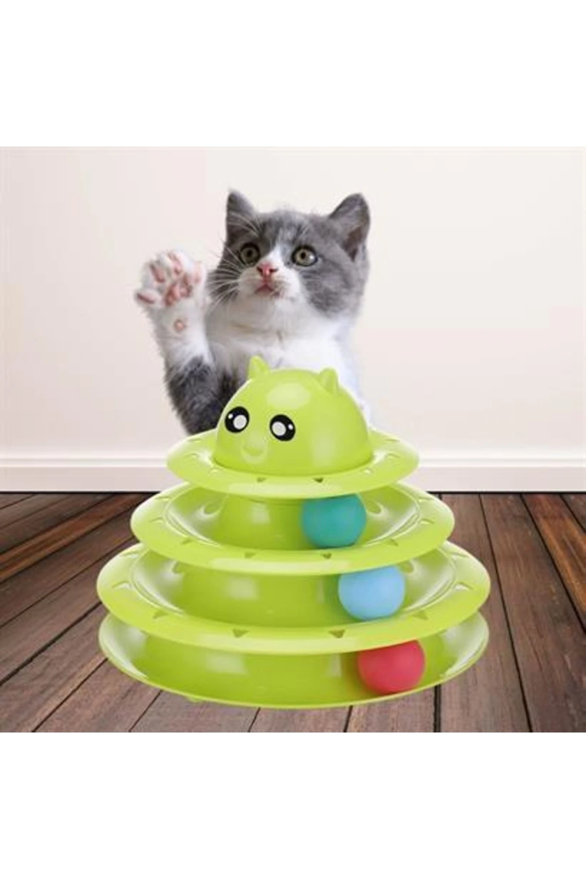roichil® Tower Of Tracks Eğlenceli Üç Katlı Kedi Oyuncağı Seti Kedi Oyunu