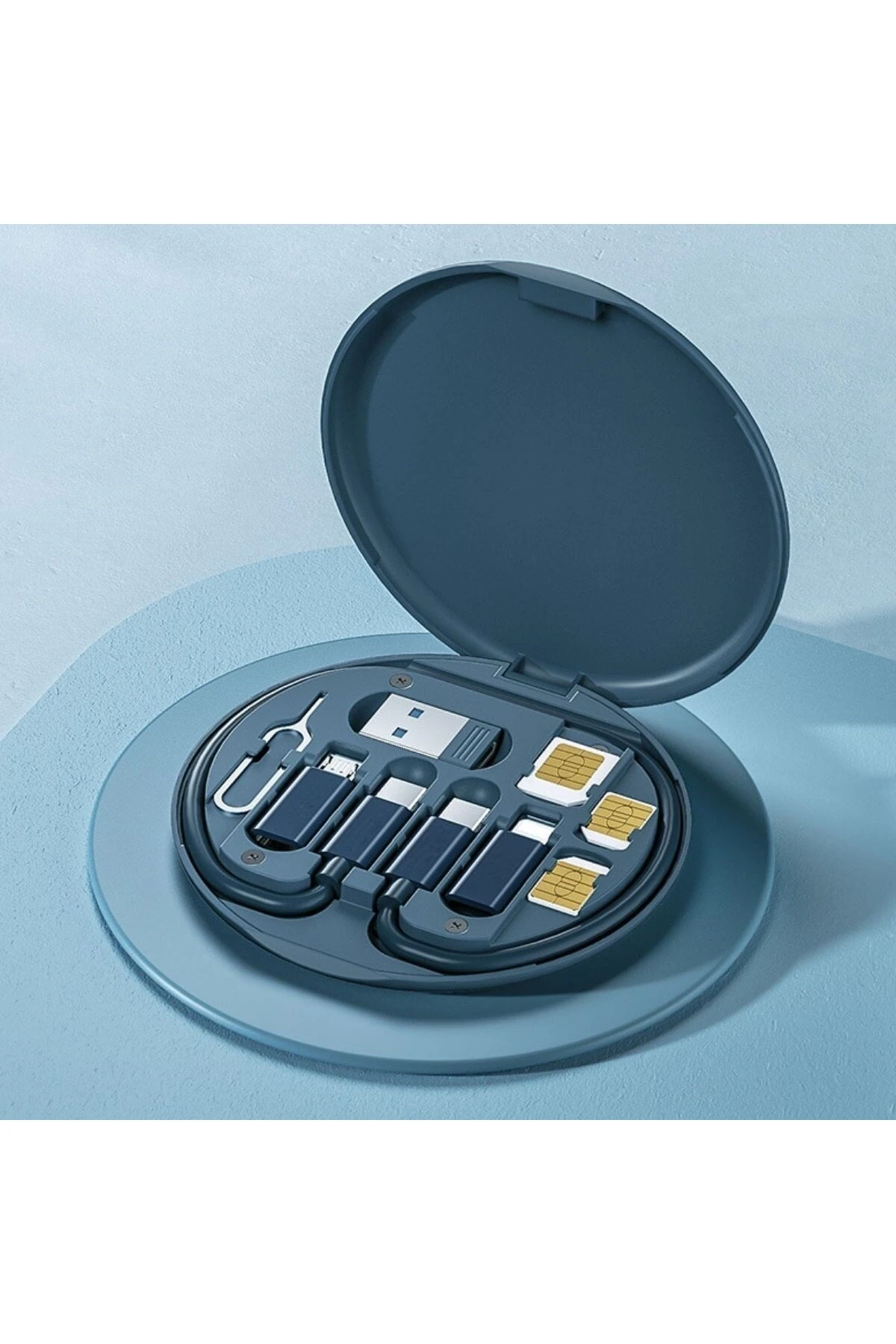 60w Destekli Kablo Kutusu Seyahat Kablo Seti 5'i 1 arada USB Type-C Şarj Kablosu Seti