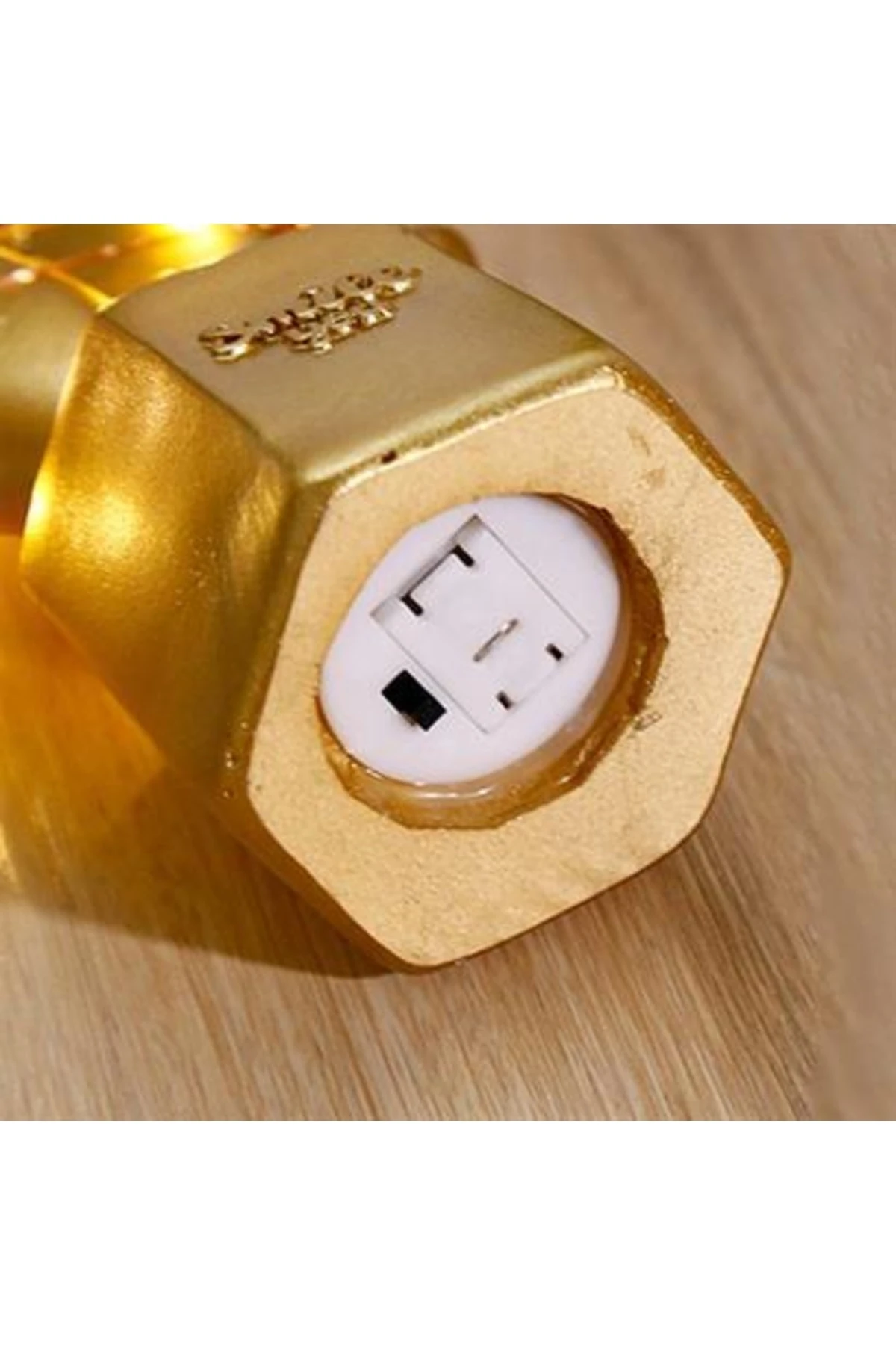 roichil® Led Işıklı Sevimli Kaktüs Dekoratif Masa Lambası Mini Biblo Gece Lambası-gold