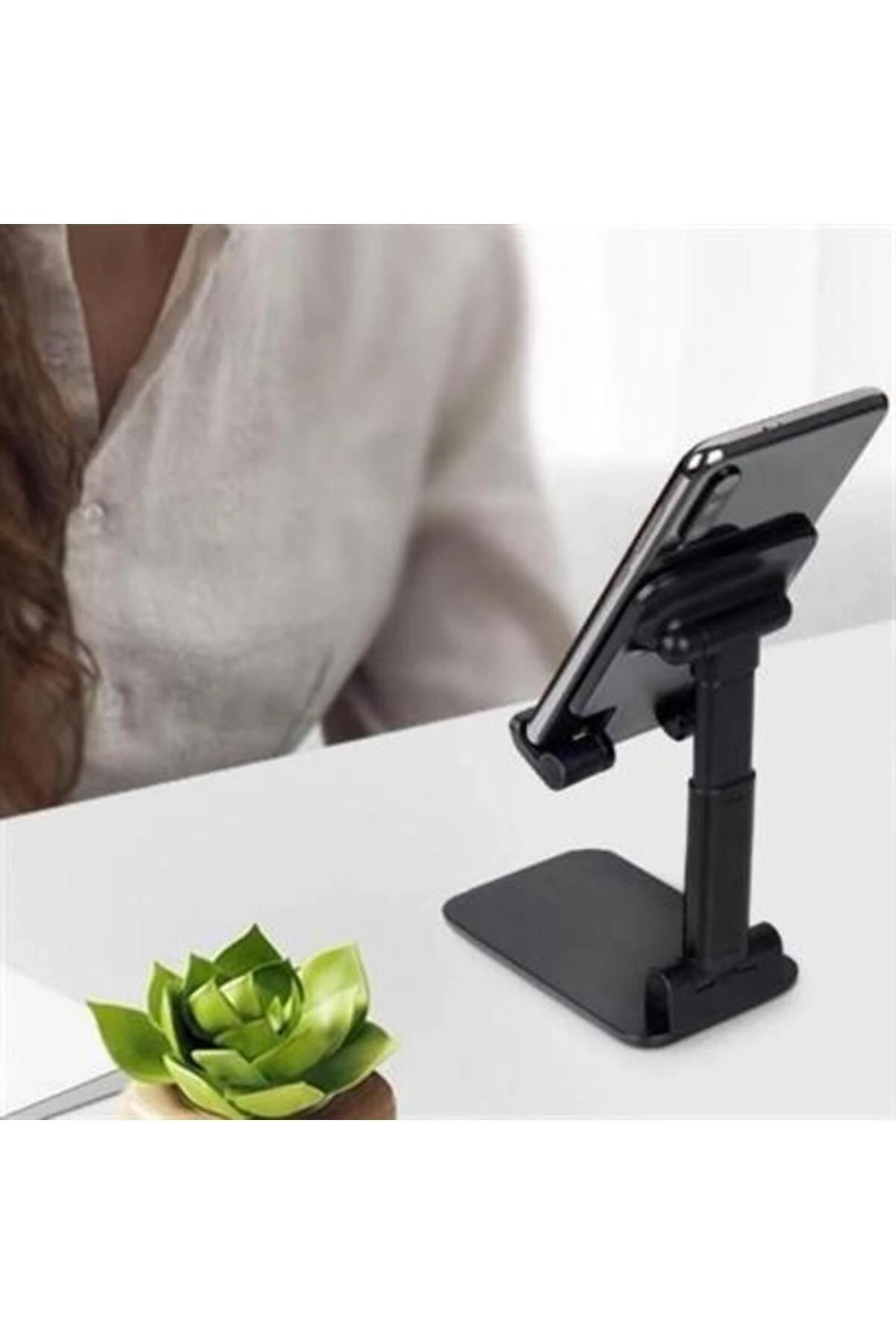 roichil® Siyah Aynalı Cep Telefonu Sabitleyici Stand Katlanabilir Ayarlanabilir Telefon Standı