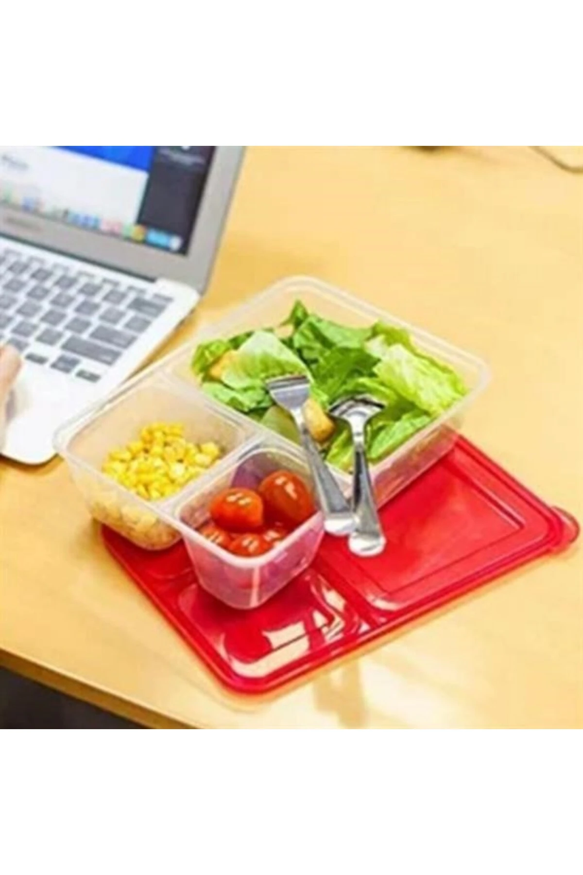 ® 3 Bölmeli Sefer Tası Pratik Kolay Gıda Diyet Saklama Erzak Kabı