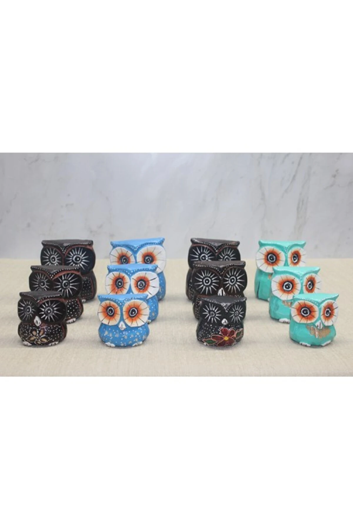 Ahşap 3'lü Baykuş Seti Model 5