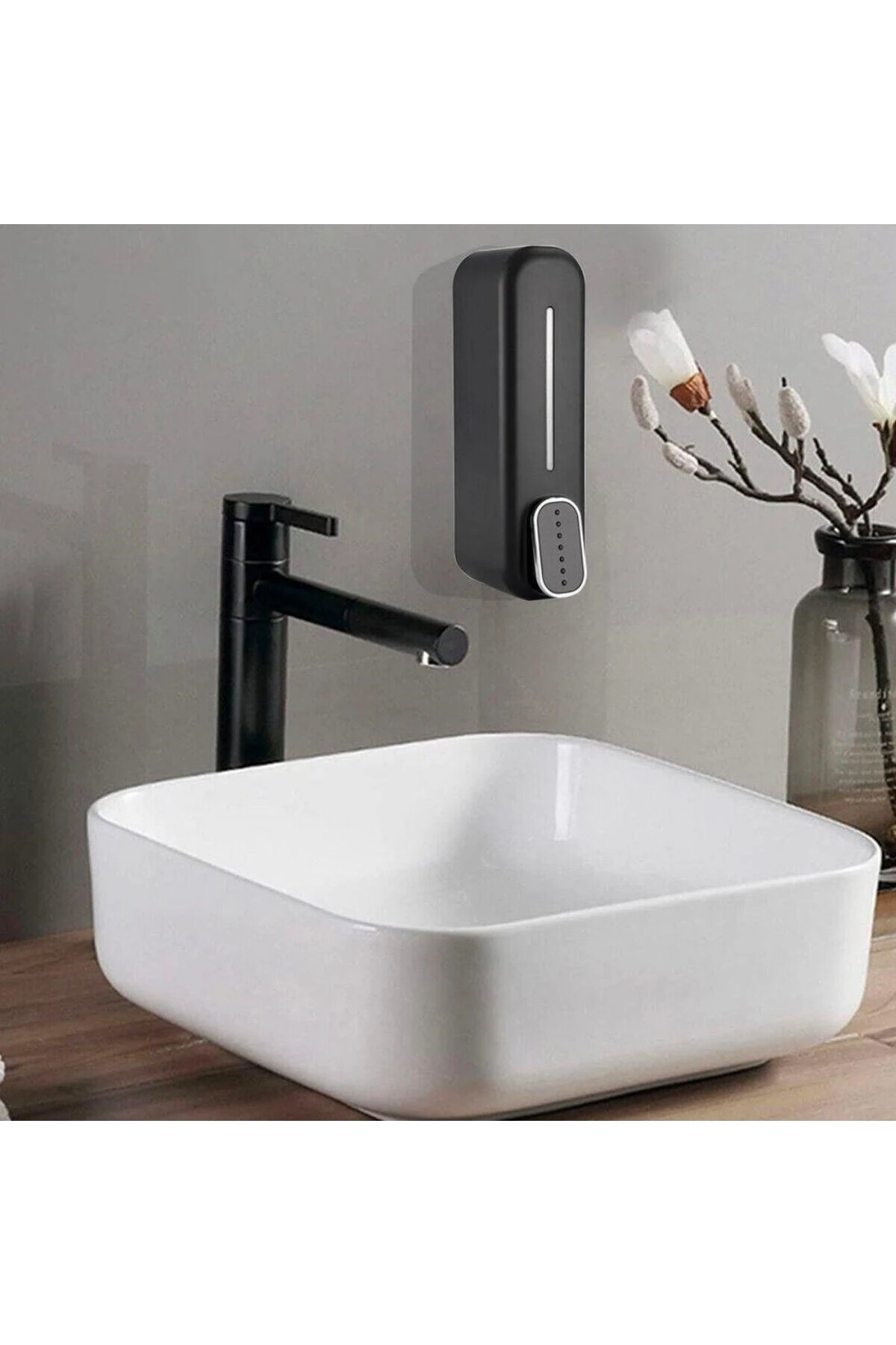 ® Siyah Duvara Monte Sıvı Sabunluk Dispenser 300 ml