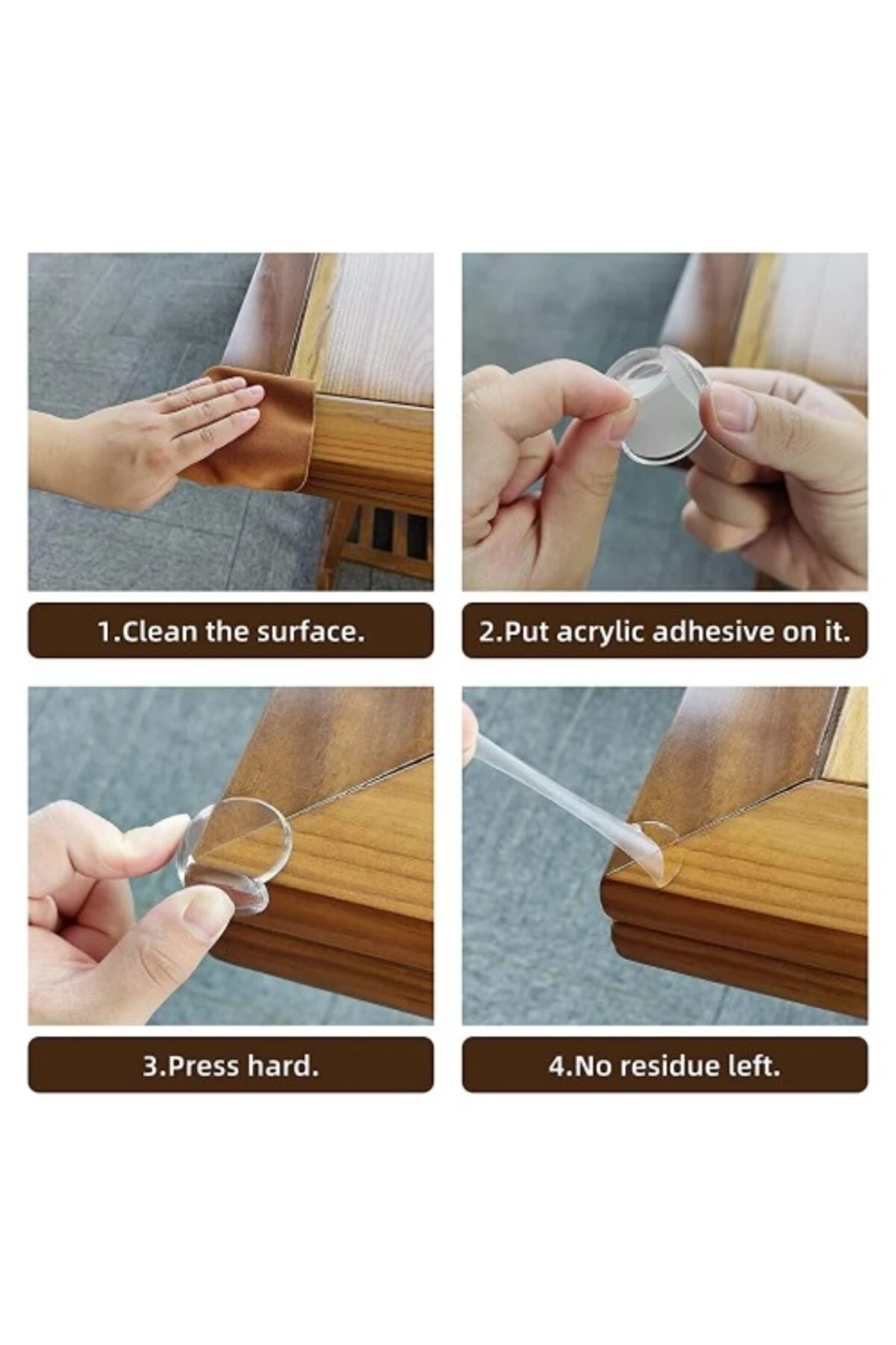 Silikon Şeffaf Masa Kenarı Köşe Koruması