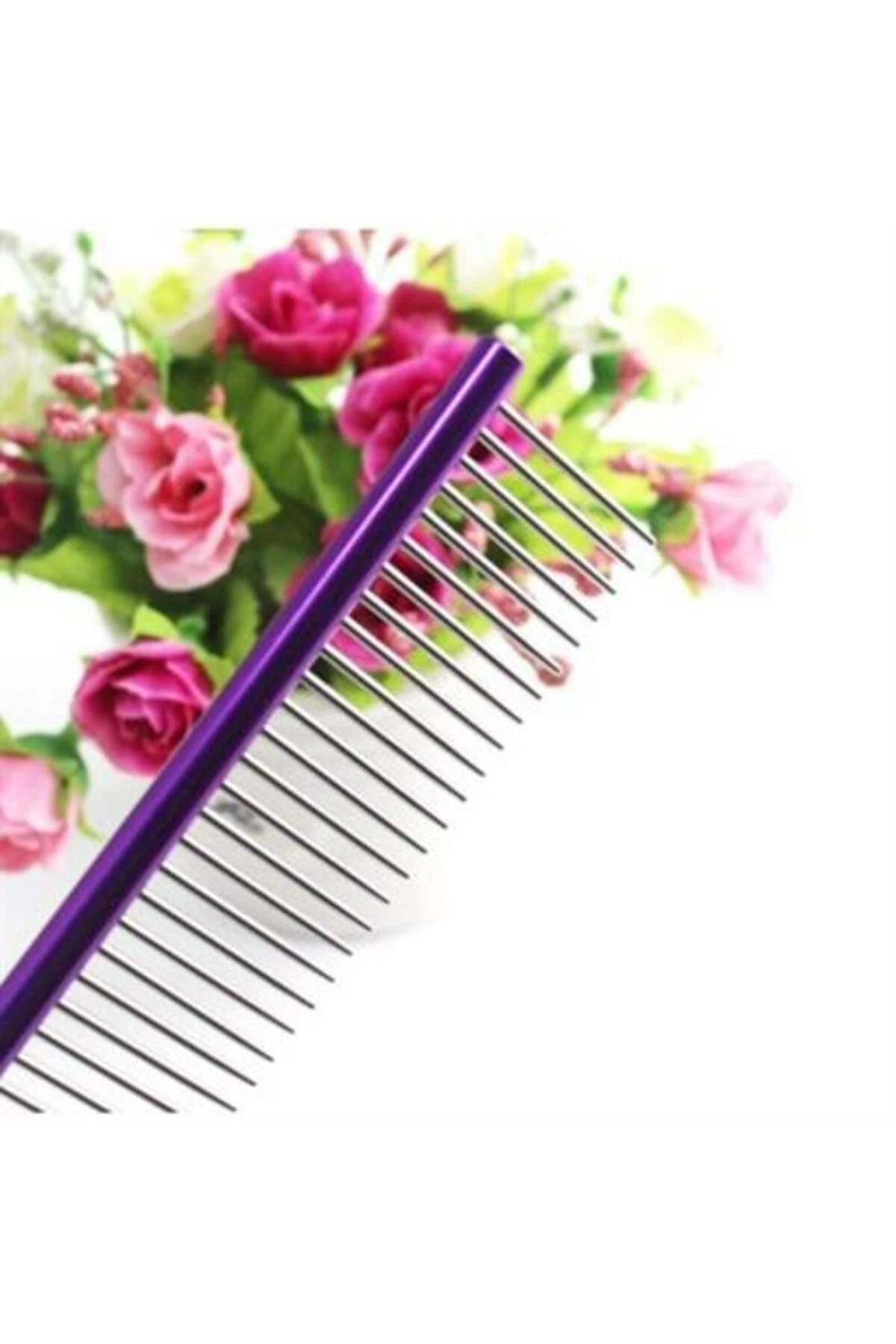 Parlak Metal Köpek Tarağı Renkli Pet Köpek Pire Tımar Tarağı Köpek Tüyü Tarama