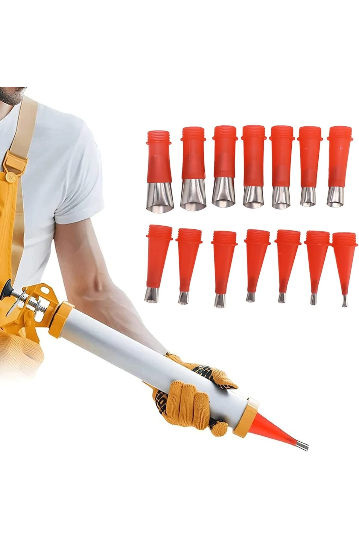 Kalafat Ucu Seti – Paslanmaz Çelik ve Plastik Nozul Seti, 4 Yıkama Fırçası Entegre