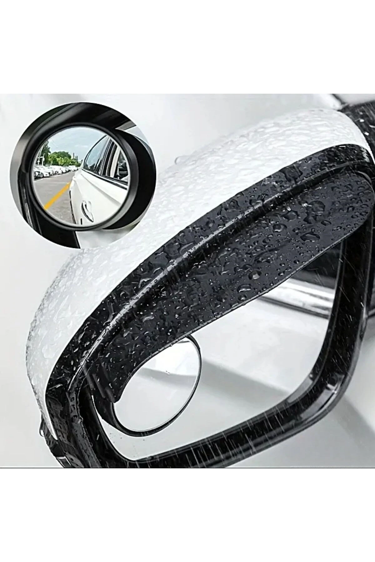2 Adet Kendinden Aynalı Karbon Fiber Görünümlü Araba Yan Ayna Yağmur Koruyucuları