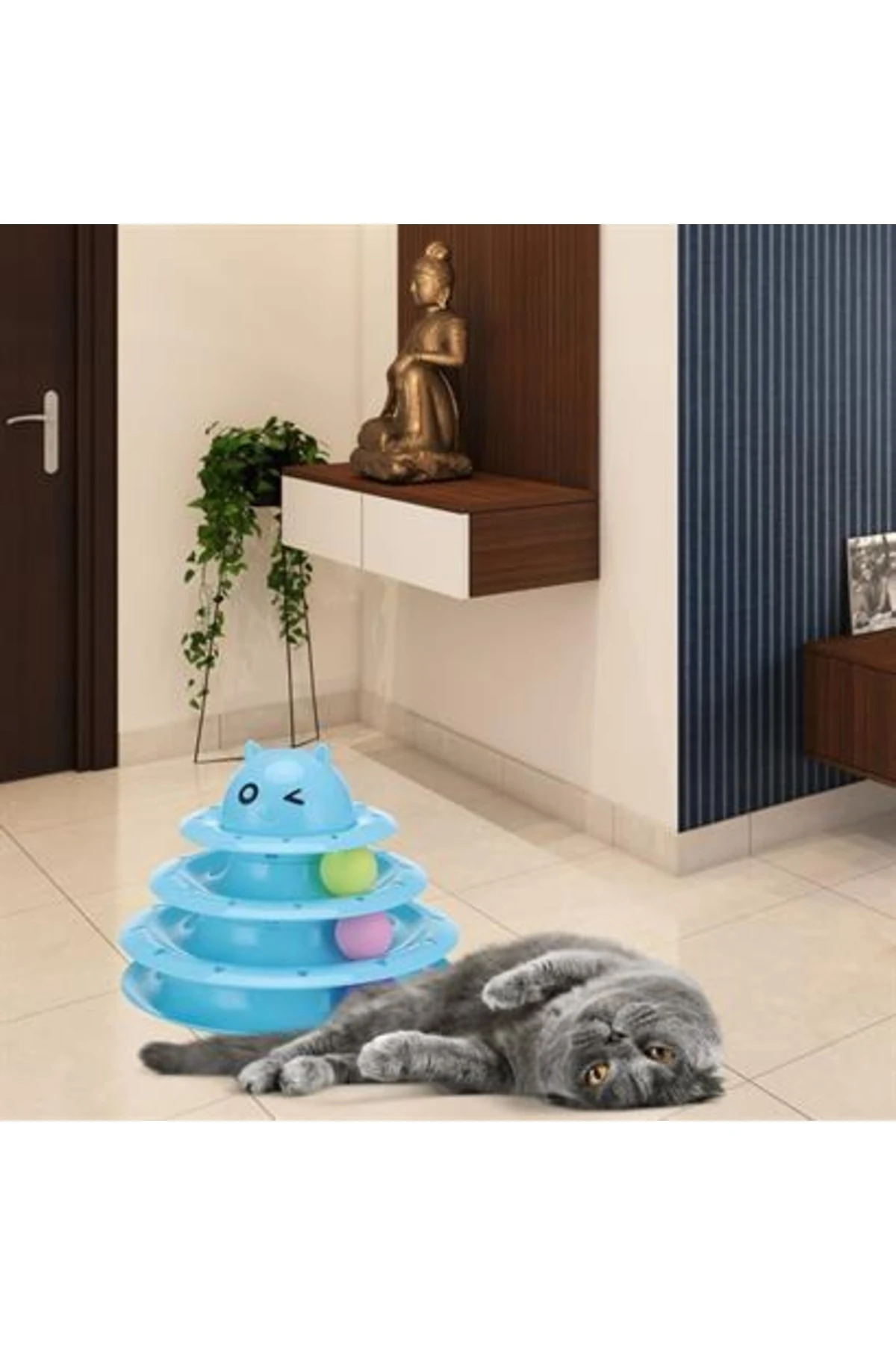 roichil® Tower Of Tracks Eğlenceli Üç Katlı Kedi Oyuncağı Seti Kedi Oyunu