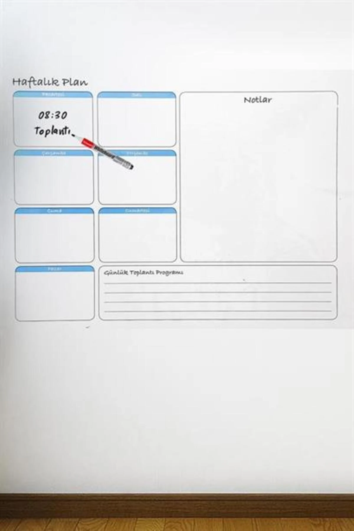 Haftalık Planlayıcı Manyetik Duvar Stickerı Takvim 56 Cm X 70 Cm