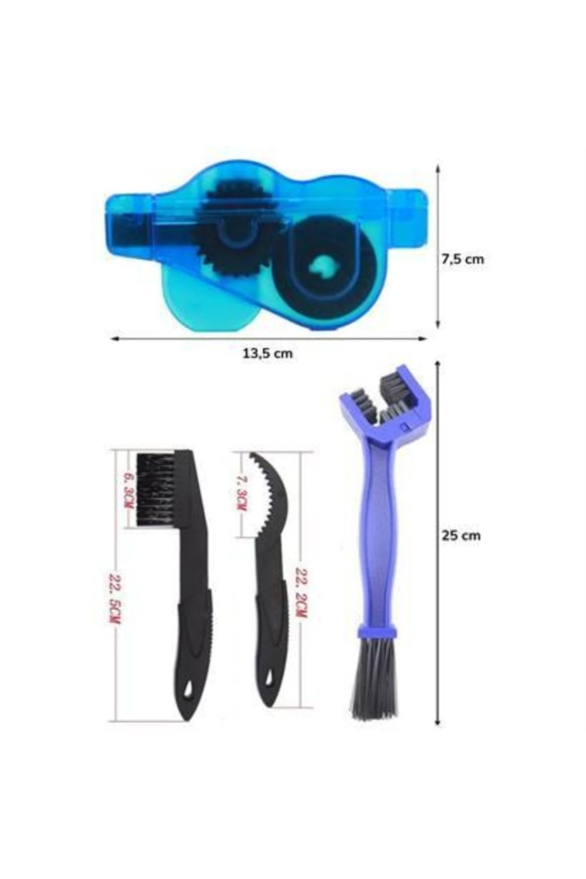 Bisiklet Zincir Dişlisi Koruyucu Pas Sökücü Temizleme Fırçası Aparatı Bakım Seti 4 Parça