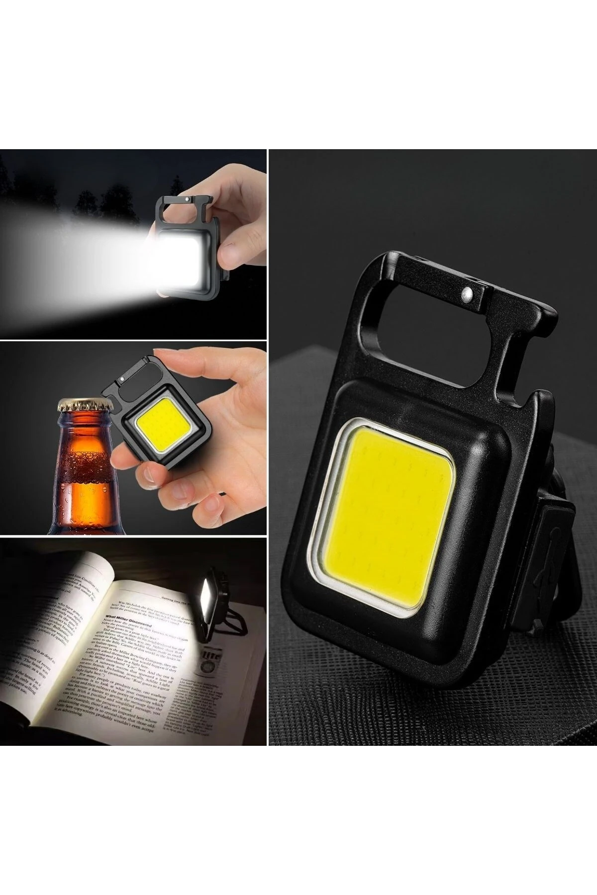 ® Anahtarlıklı, Açacaklı,Güçlü Mıknatıslı 3 Farklı Led Modlu Mini Boy El Feneri