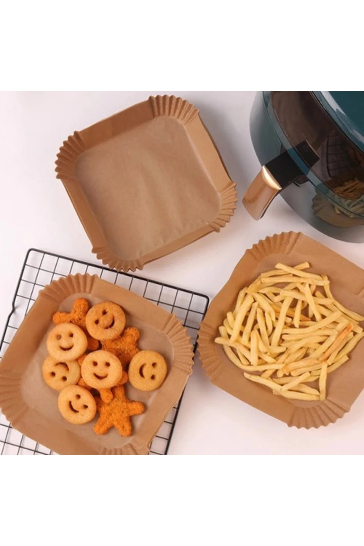 Büyük Boy Air Fryer Fritöz Pişirme Kağıdı 50 Adet