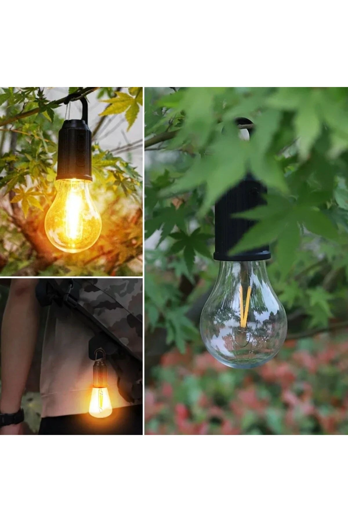 Şarj Olabilen 3 Farklı Mod LED'li Kendiliğinden Asma Kancalı Kamp,Dış Cephe Lambası