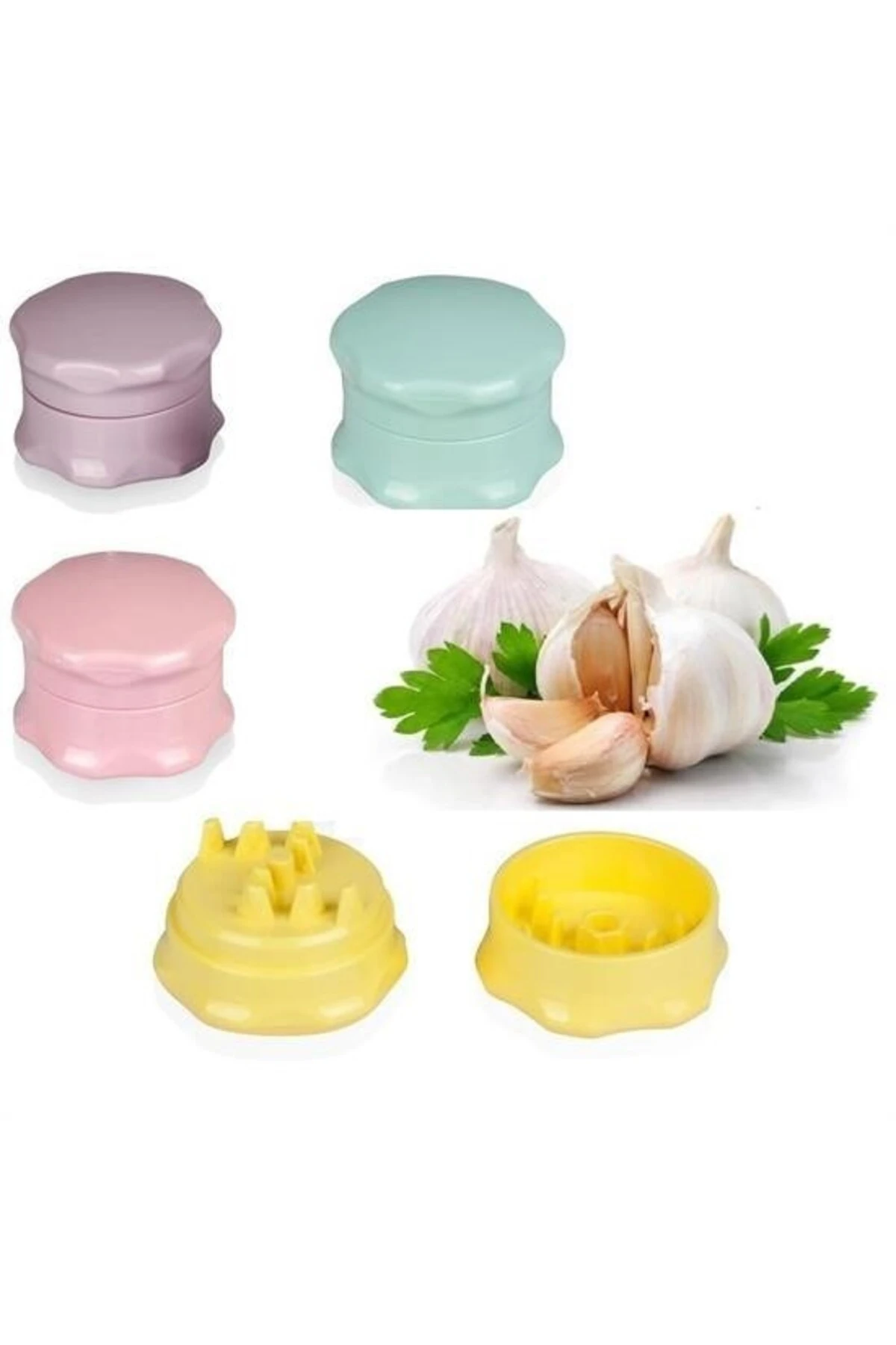 ® Avuç İçi Pratik Sarımsak ve Ceviz Ezici Rendeleyici El Rondosu