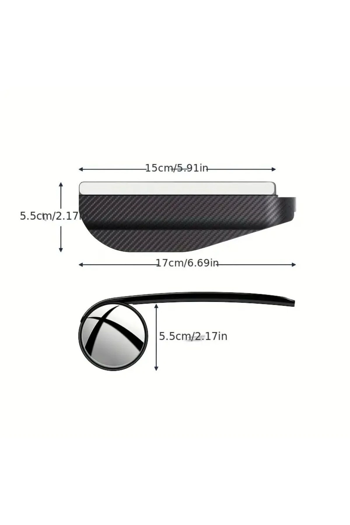 2 Adet Kendinden Aynalı Karbon Fiber Görünümlü Araba Yan Ayna Yağmur Koruyucuları