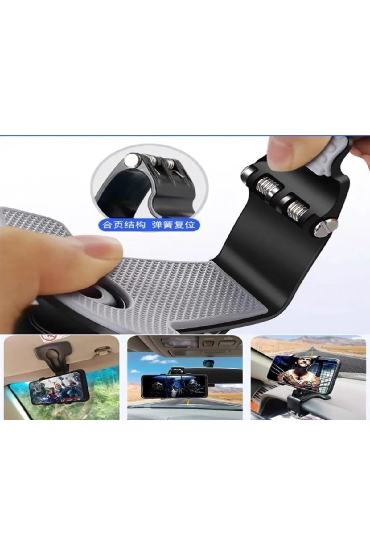 Araba Gösterge Üstüne Takılan 360 Oynar Başlıklı Telefon Tutucu