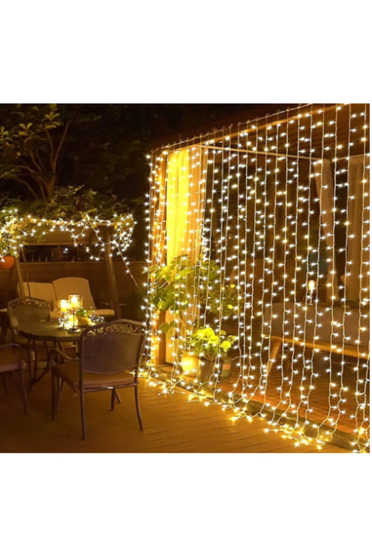 2x2 Metre Perde Led Sarı Işık