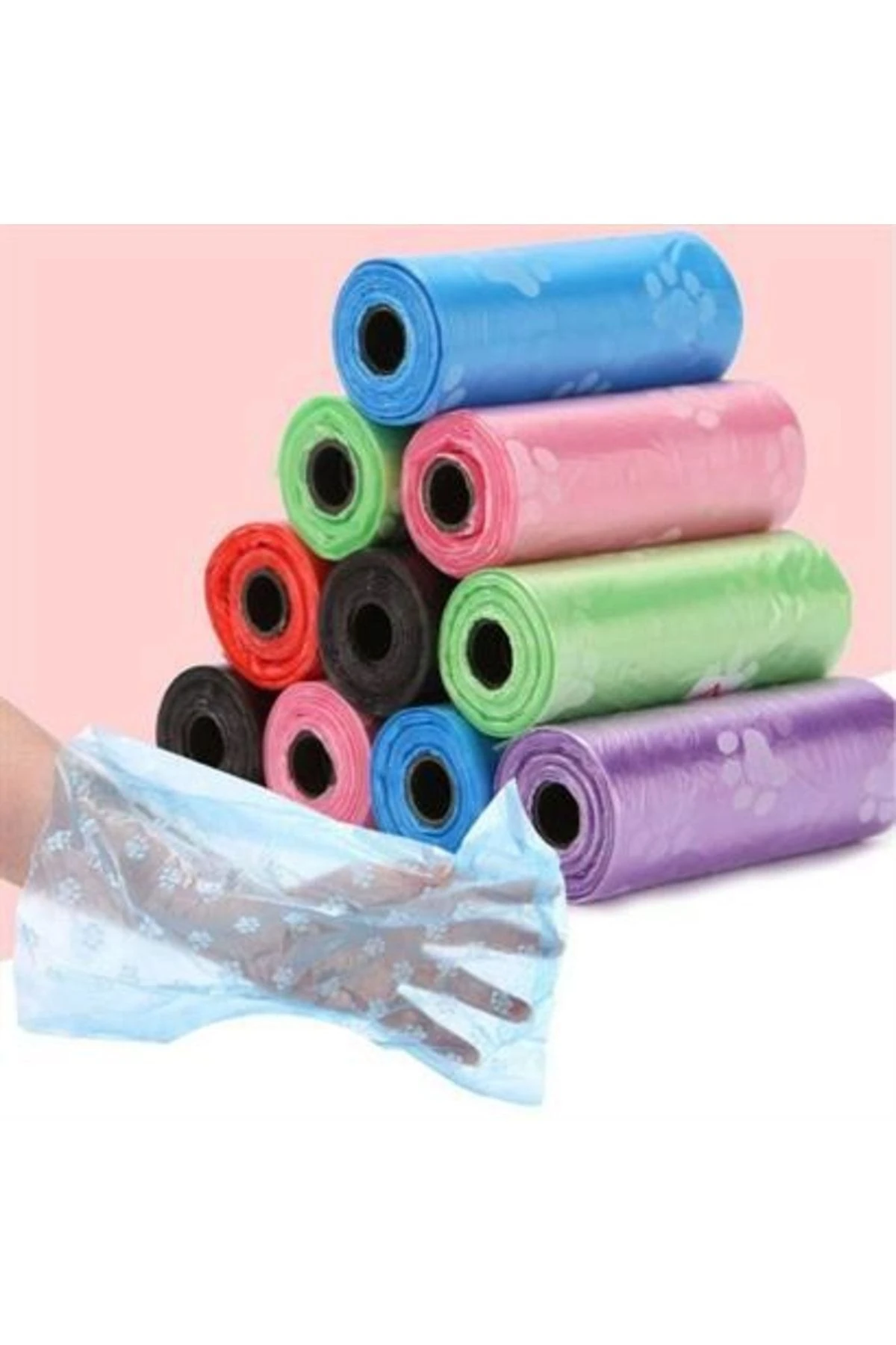 roichil® 4lü Evcil Hayvanlar Için Pati Desenli Kedi Köpek Kaka Poşeti Torbası