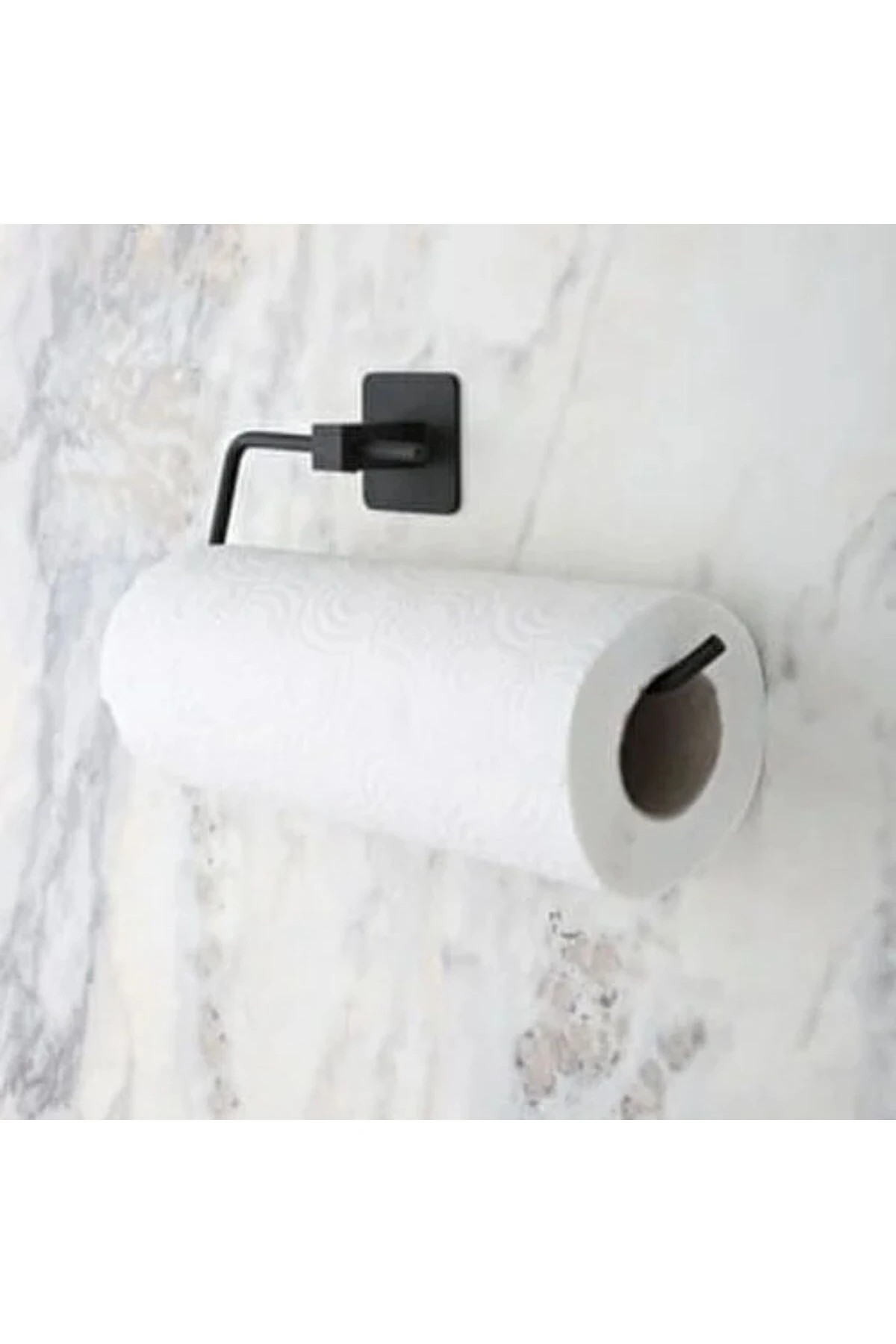 Kendiliğinden Yapışkanlı Siyah Paslanmaz Metal Rulo Havluluk Aparat