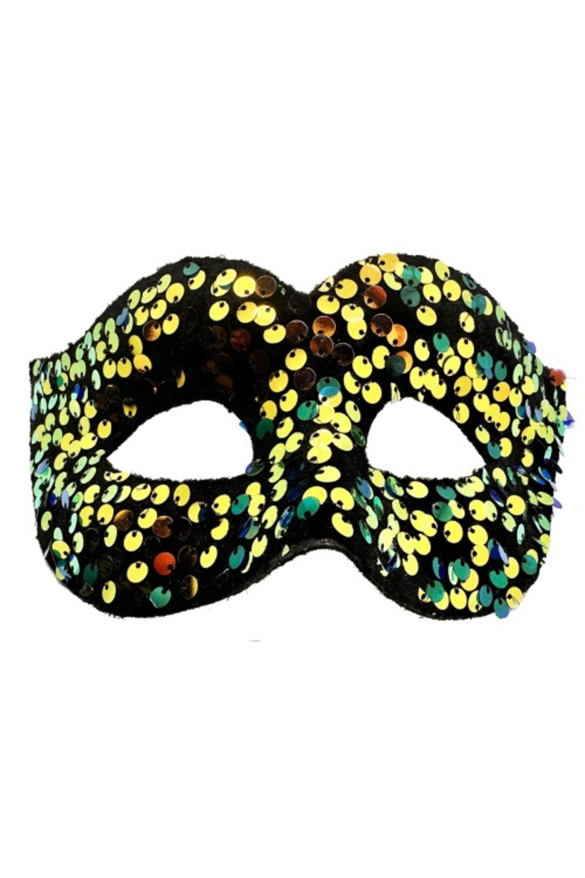 Altın Renk Pul Payet İşlemeli Balo Maskesi