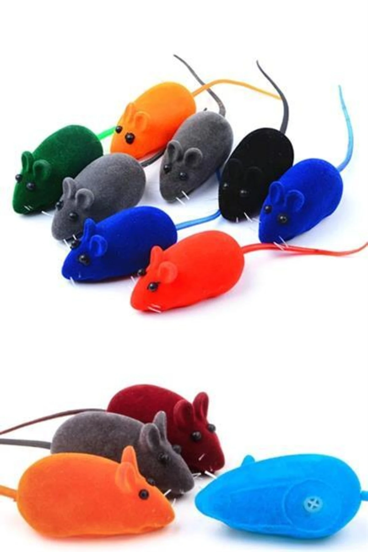 roichil® 2li Evcil Hayvan Eğitim Sevimli Elastik Kedi Fare Yakalama Interaktif Sesli Eğitim Oyuncağı