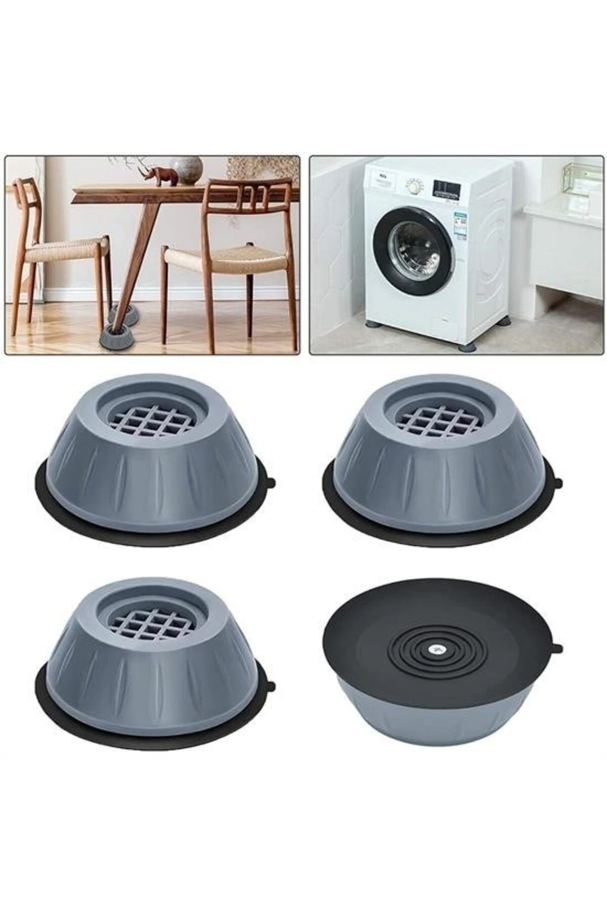 ® Çamaşır Makinesi Sarsıntı Titreşim Ses Önleyici Kaydırmaz Ayak 4lü Set
