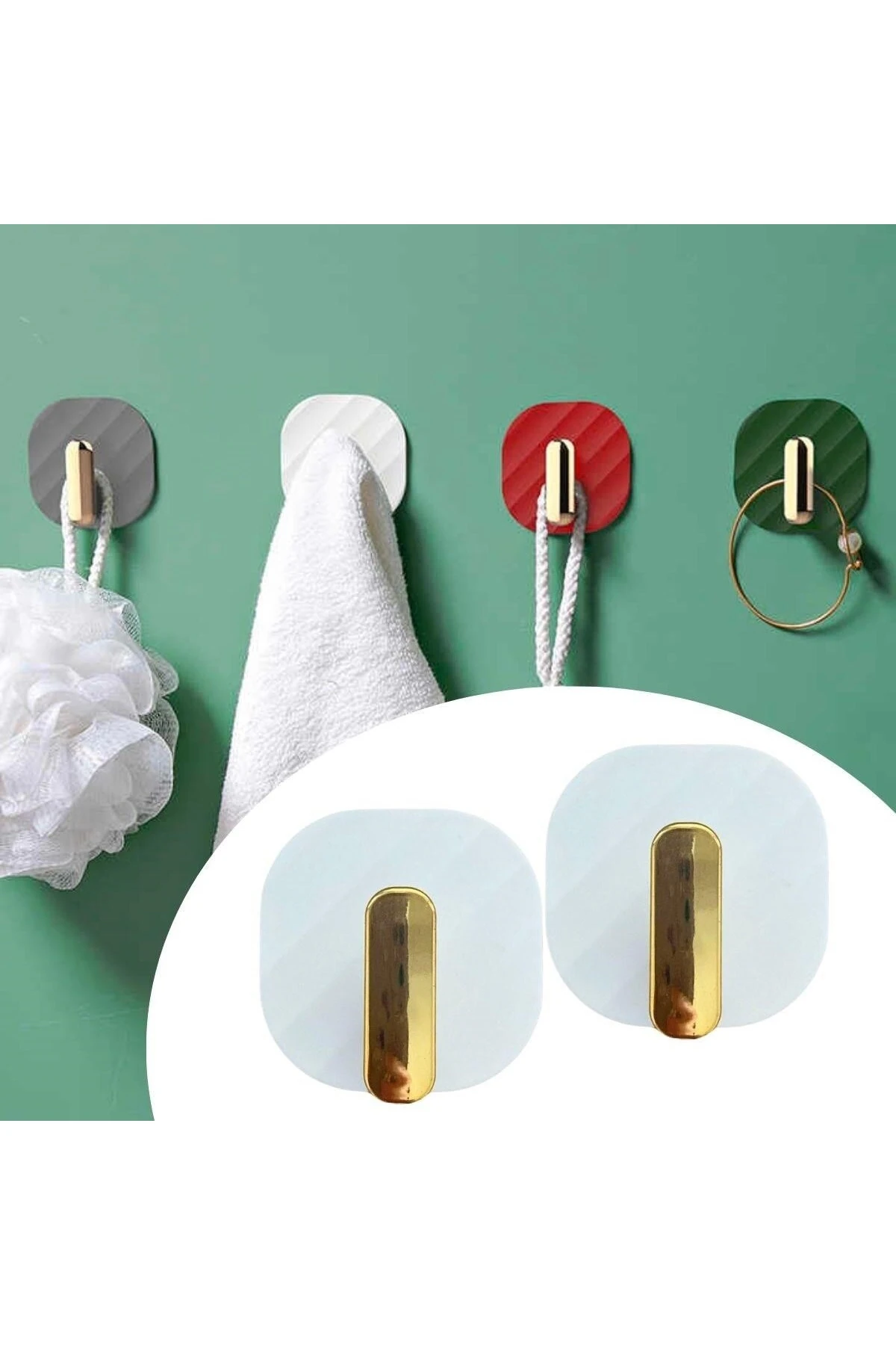 ® 2li Yapışkanlı Retro Askılık Dolap Kapak Kulpu Beyaz