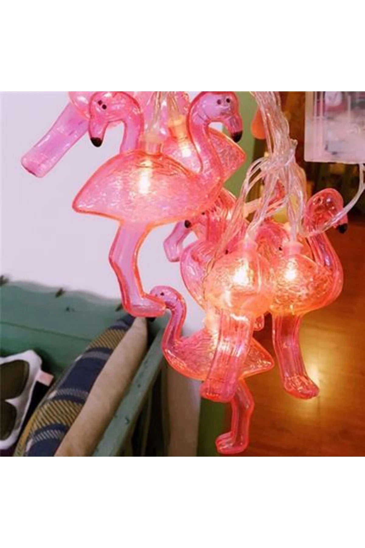 roichil® 10lu Pilli Led Flamingo Dekoratif Işık Zinciri Aydınlatma 1,5 Mt