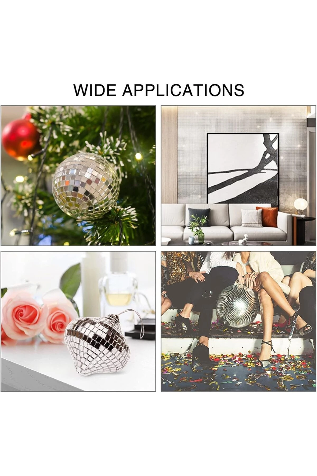 Altın Renk Kendinden Yapışkanlı Cam Mini Kare Aynalar, Mozaik Ayna Çıkartmaları Ev Dekorasyonu