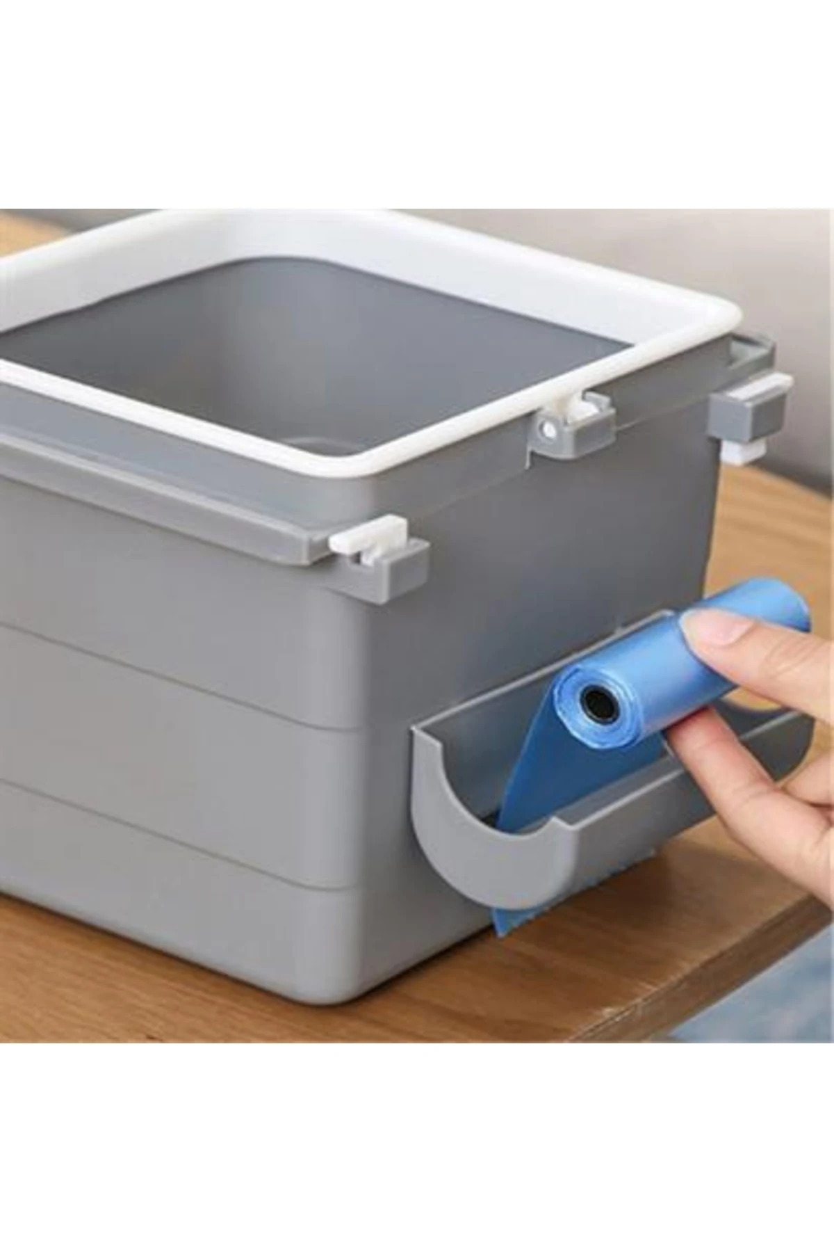 roichil® Mini Masa Çöp Kovası Plastik Tezgah Altı Geri Çekilebilir Yapışkanlı Görünmez Bölme Pratik