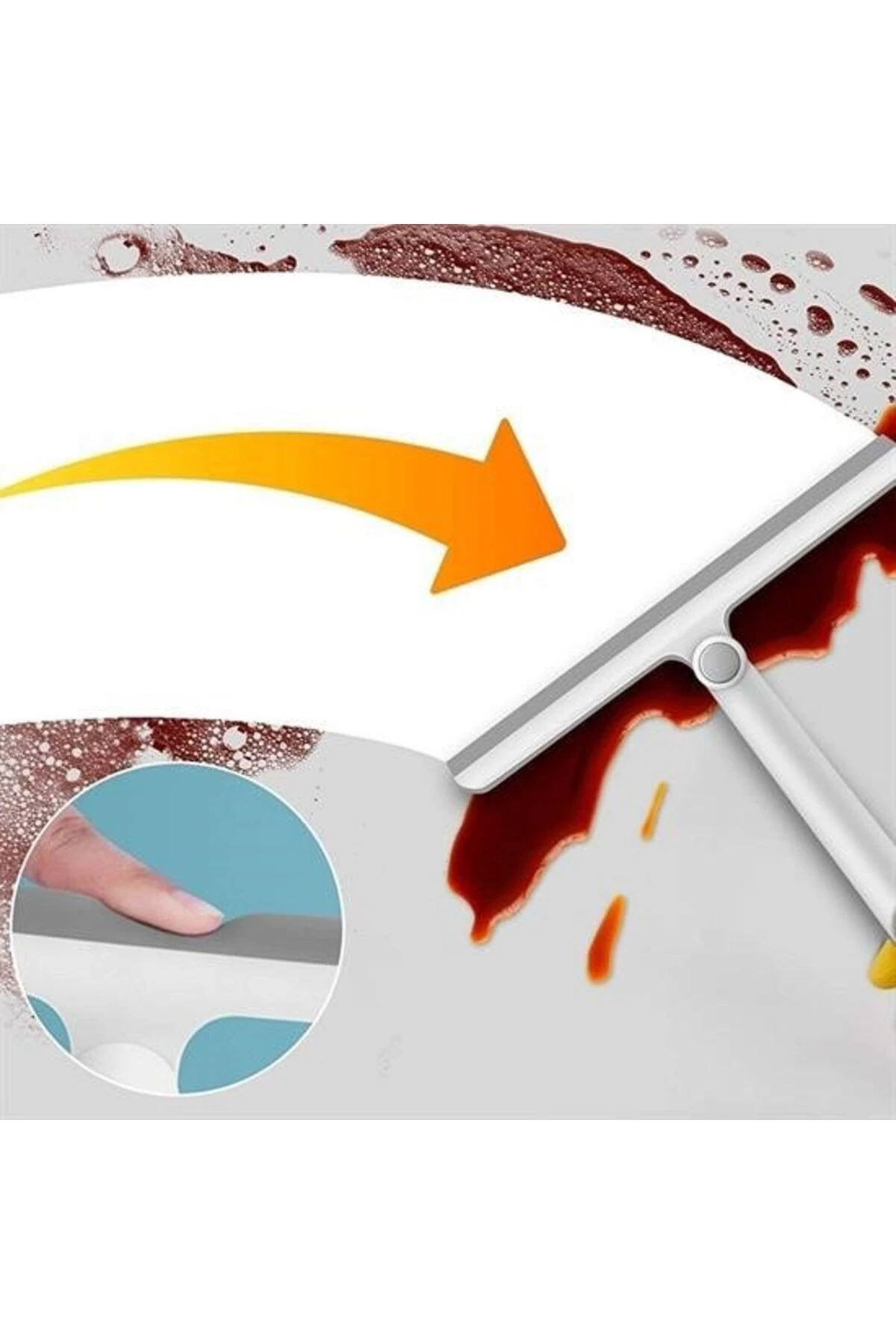 ® 360 Derece Döner Başlıklı Cam Sil Çok Amaçlı Pratik Cam Ayna Fayans Silme Aparatı