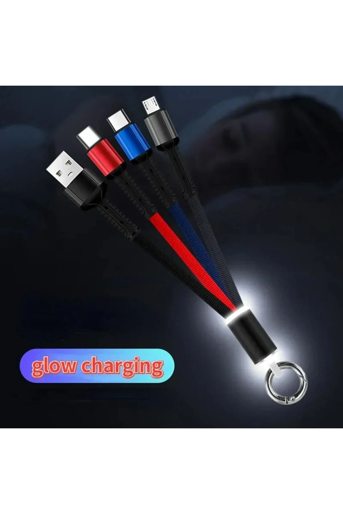 Anahtarlık Model 3 in 1 Şarj Kablosu