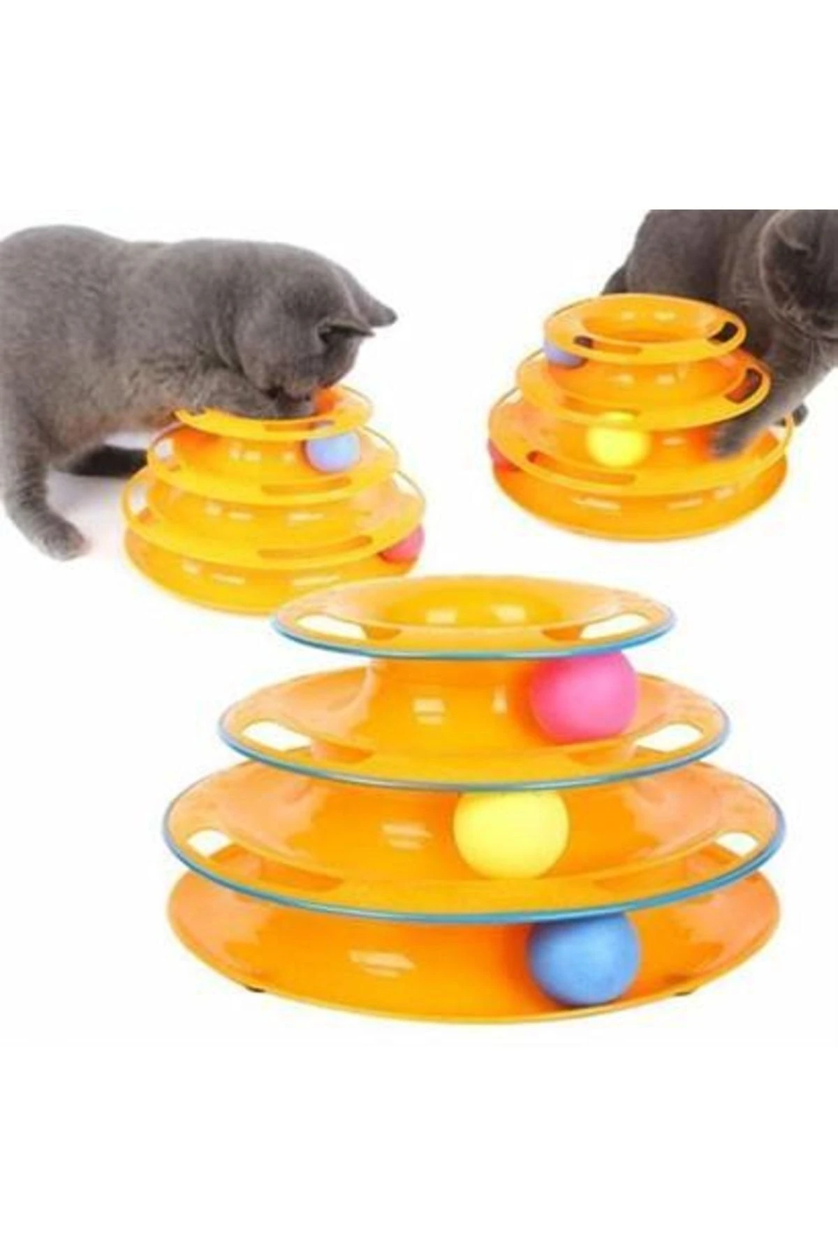 Tower Of Tracks Eğleneli Üç Katlı Kedi Oyuncağı Seti Oyuncağı
