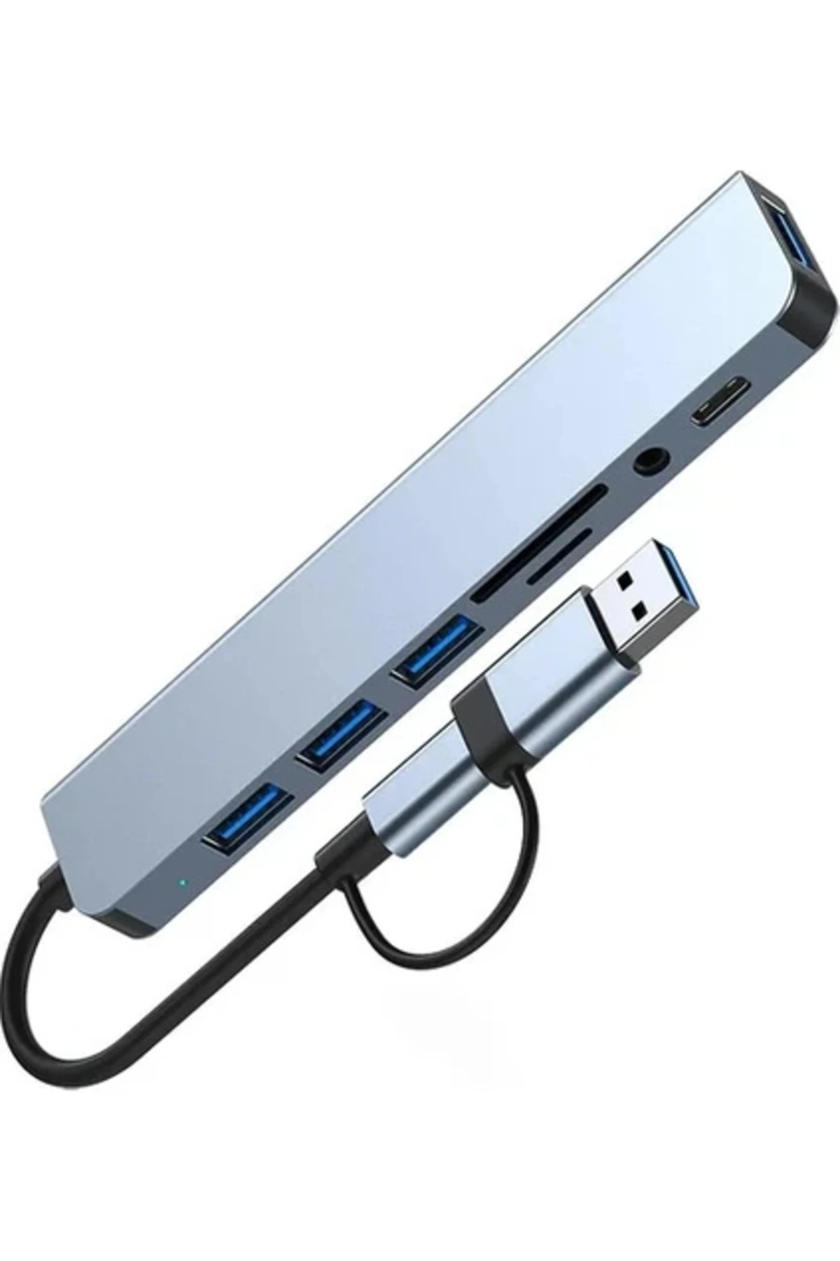8 In 1 USB Type-C USB 2.0/3.0 Audio 3.5 Tf Sd Çevirici Adaptör Çok Portlu Çoklayıcı USB Hub