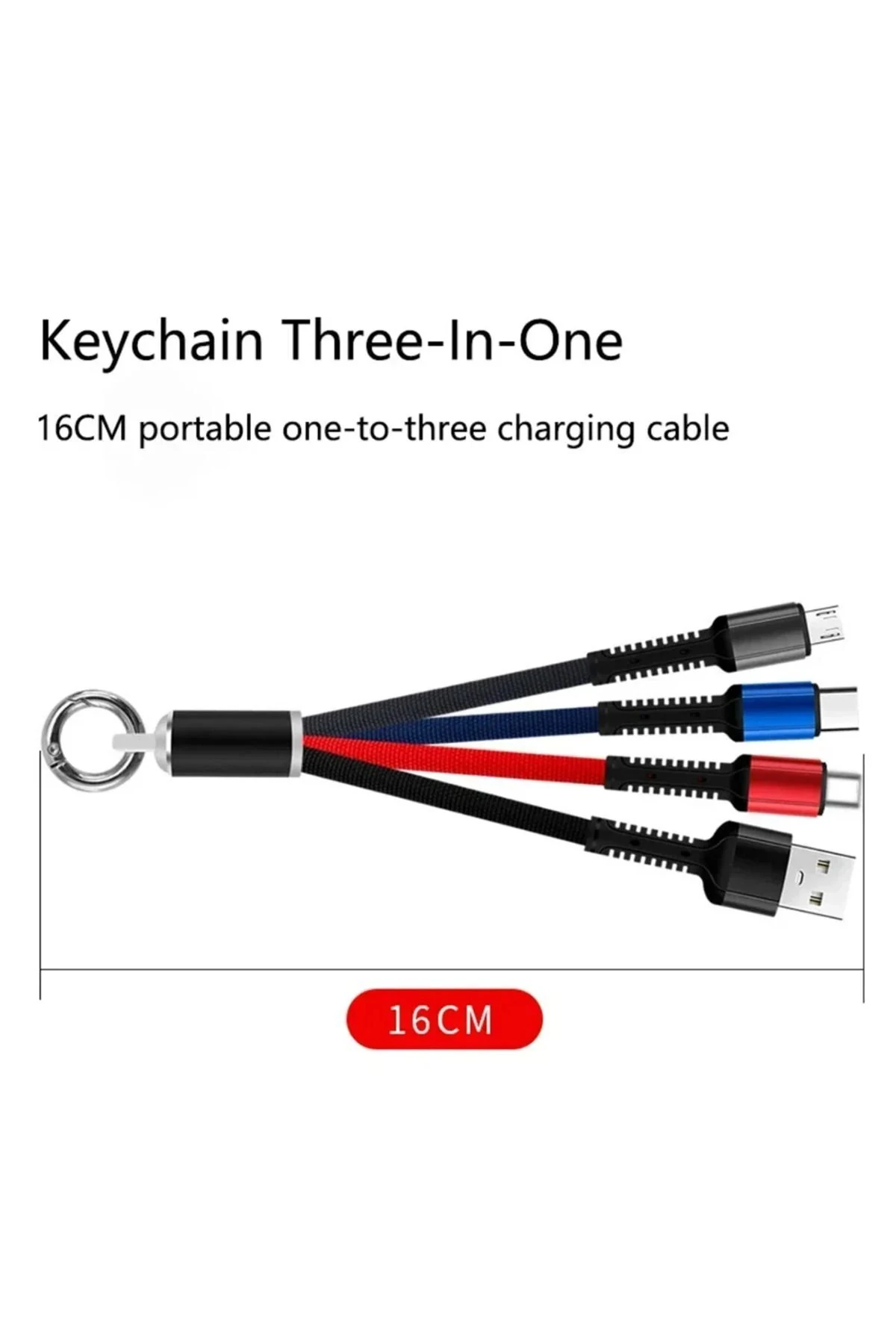 Anahtarlık Model 3 in 1 Şarj Kablosu