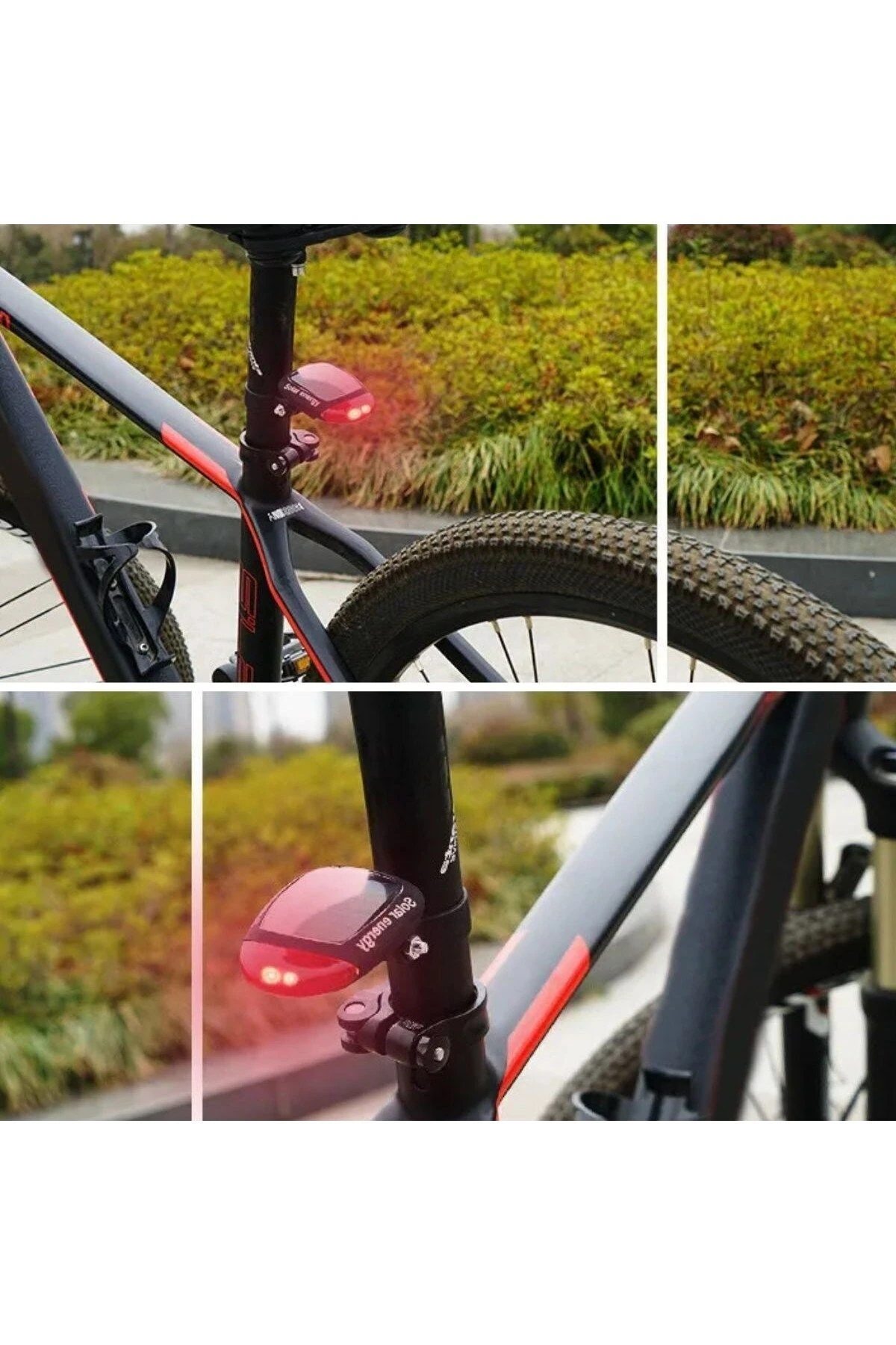 LED Güneş Enerjisi ile Şarj Edilebilir Bisiklet Kuyruk Lambası Solar Bisiklet Lambası