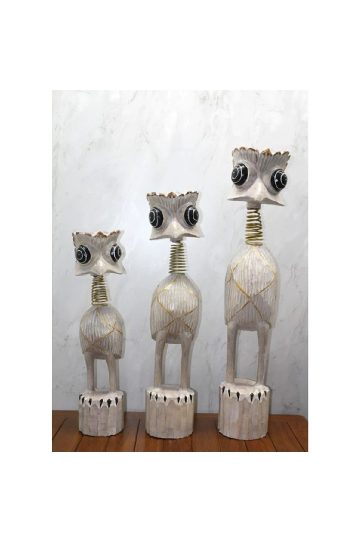 Ahşap 3'lü Deve Kuşu Seti 90 Cm